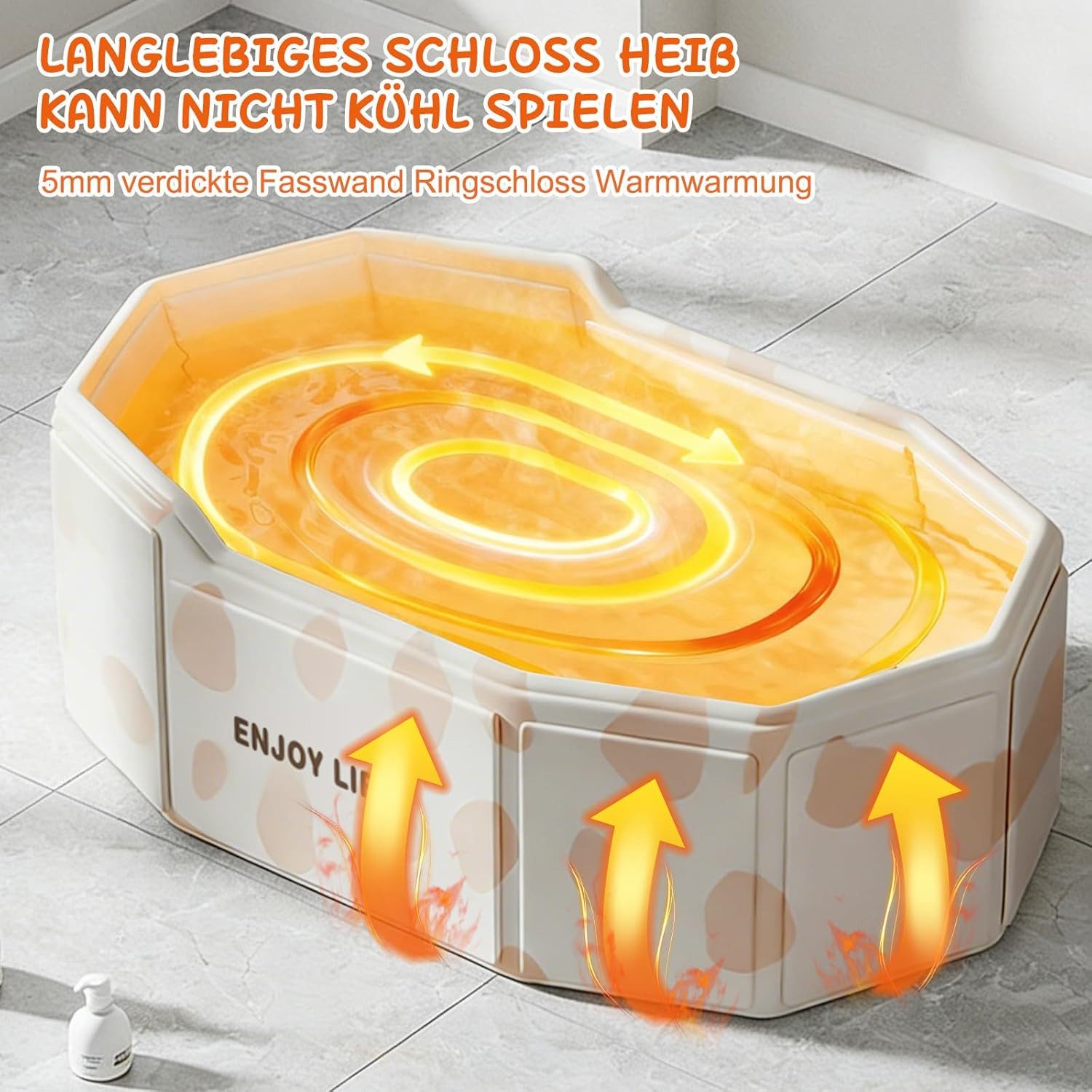 FANNOU Badewanne Faltbare Badewanne für Kinder, 75 x 45 x 23-28 cm, Große Kleinkind Badewanne, Tragbares Waschbecken für 0-8 Jahre