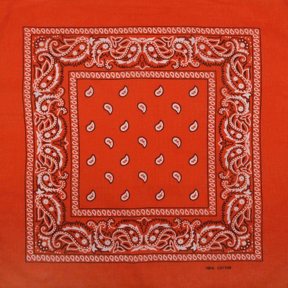 Bandana Kopftuch Baumwolle orange, Design: Goodman Design Halstuch 100% Bandana Paisley