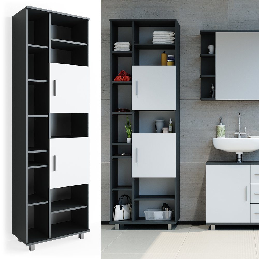 Vicco Hochschrank Ilias, Weiß/Anthrazit, 60 x günstig online kaufen