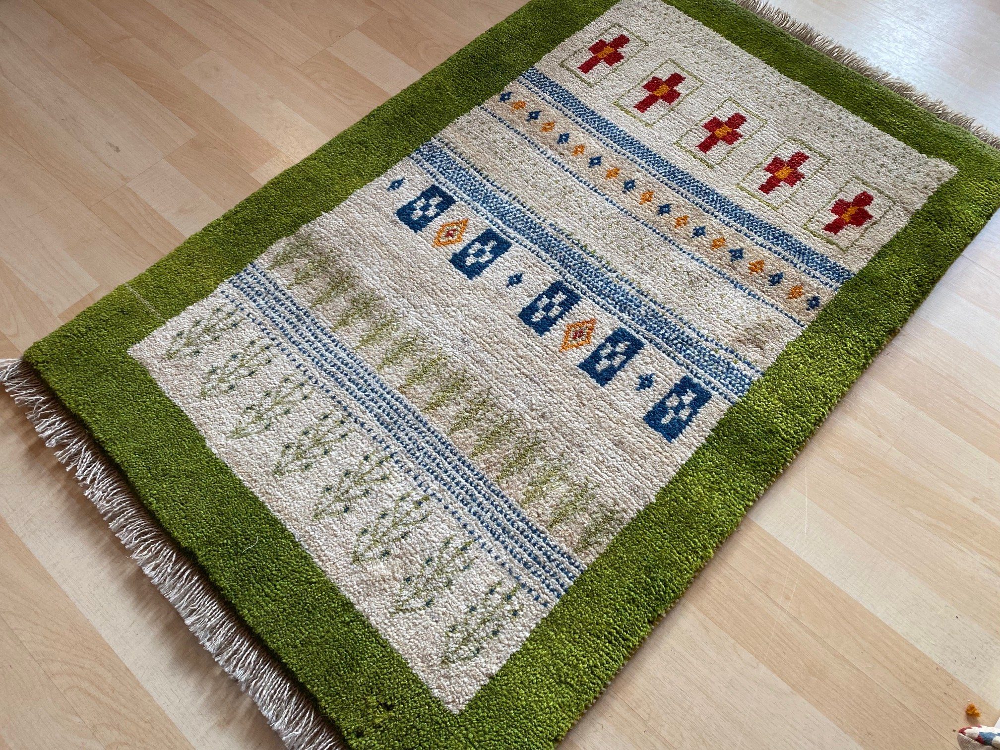 Orientteppich Morgenlandbazar, Handgeknüpft Handgeknüpft Gabbeh Unikat mit Perser Zertifikat Perserteppich, 119×78 Teppich