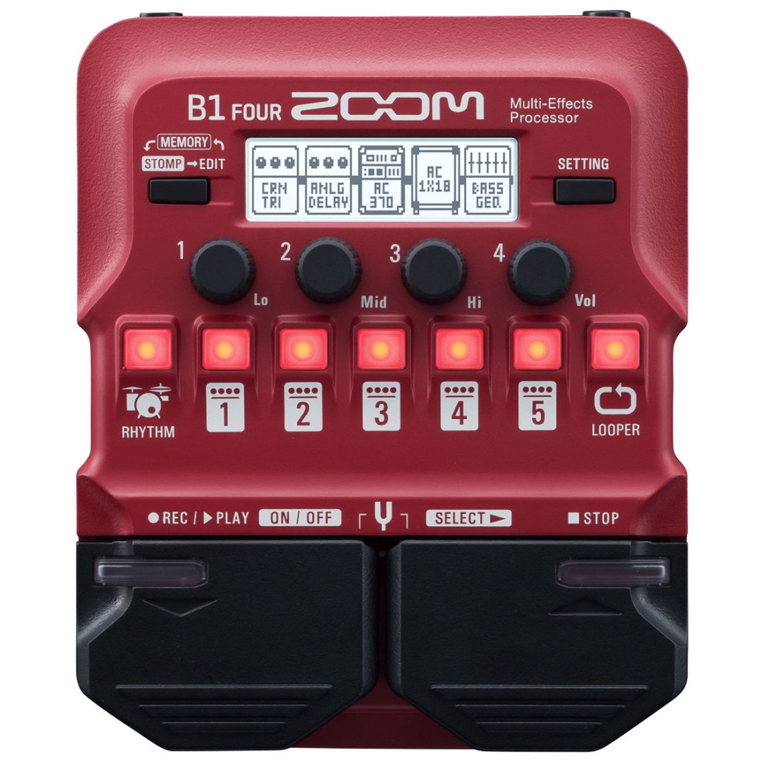 Zoom Audio E-Bass Zoom B1 FOUR Multi-Effektgerät für Bass, Pedal, Multi-Effektgerät, für Bass, Inkl. ZOOM Guitar Lab Software