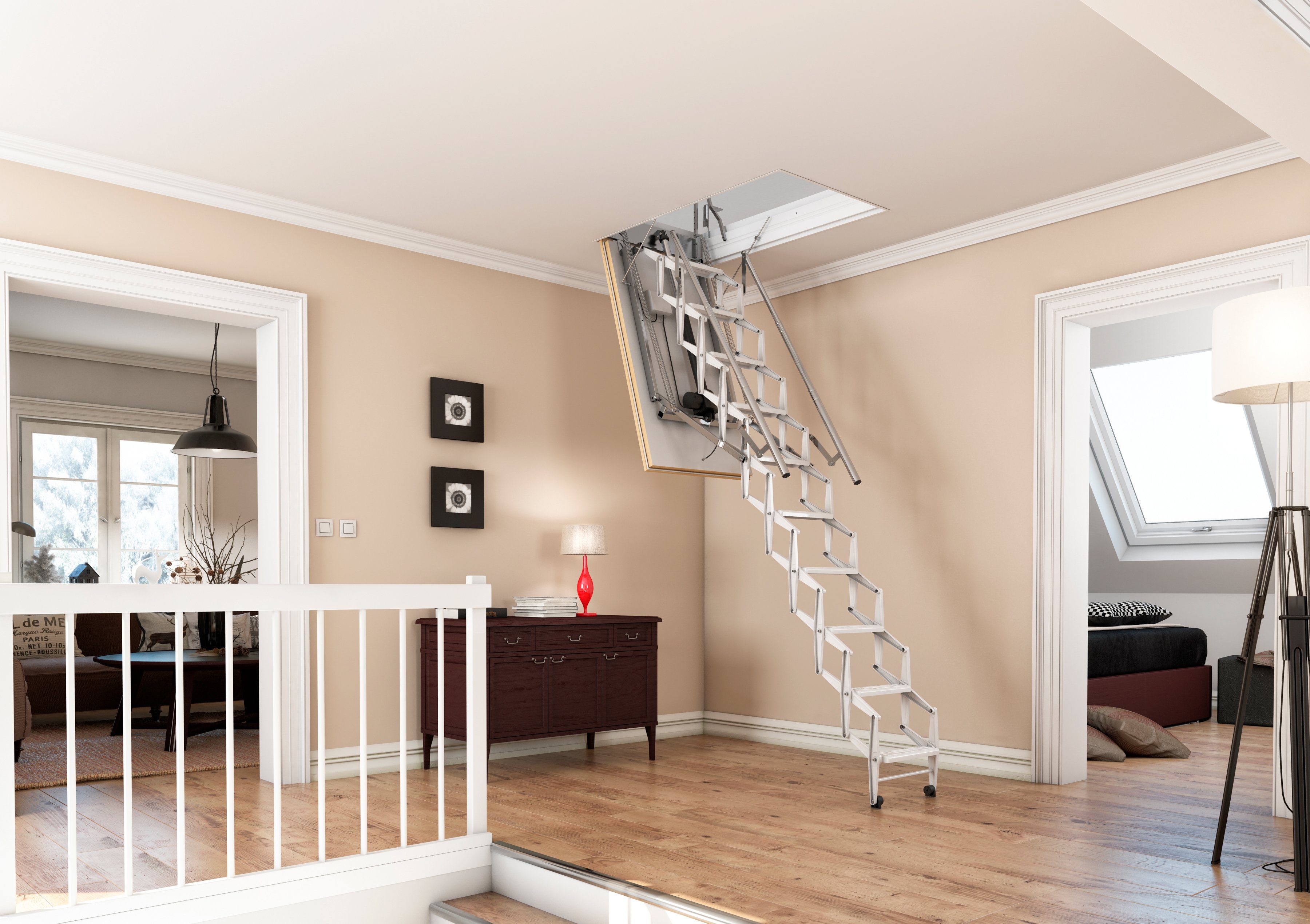 Dolle Bodentreppe elektro-top, für Geschosshöhen bis 280 cm, für Deckenöffnungen von 70x130 cm