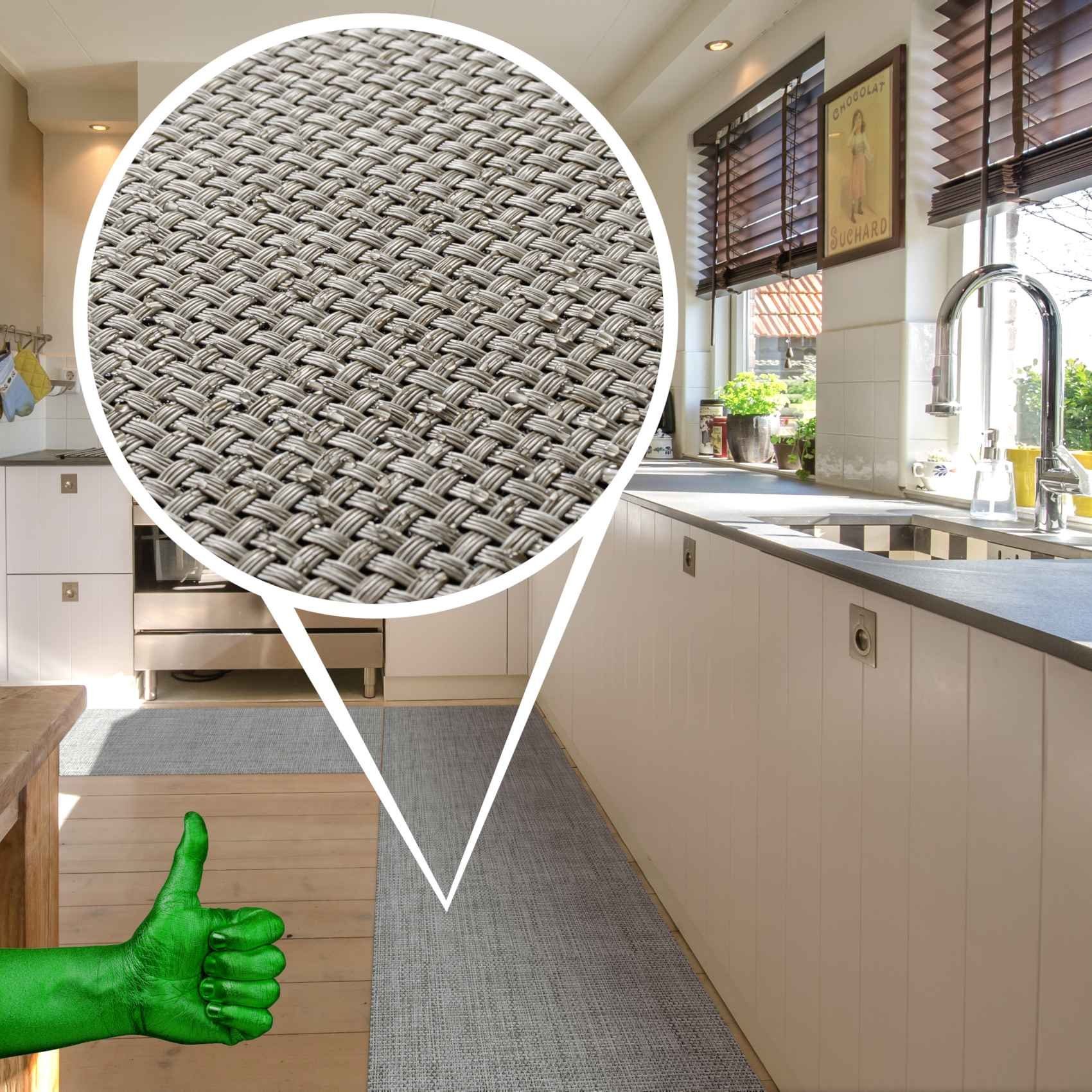 ANRO Küchenläufer Hochwertig Outdoorläufer Teppich TATAMI Läufermatte, Eckig, Höhe: 3 mm, Rattanoptik – Bild 4 von 5