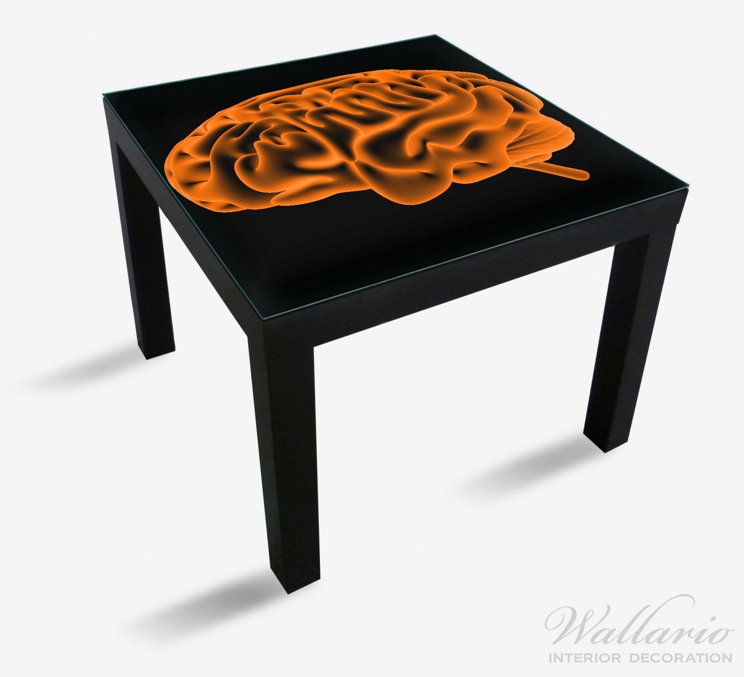 Wallario Tischplatte Menschliches Gehirn geeignet St), Ikea in (1 leuchtend Lack Farbe orangener für Tisch