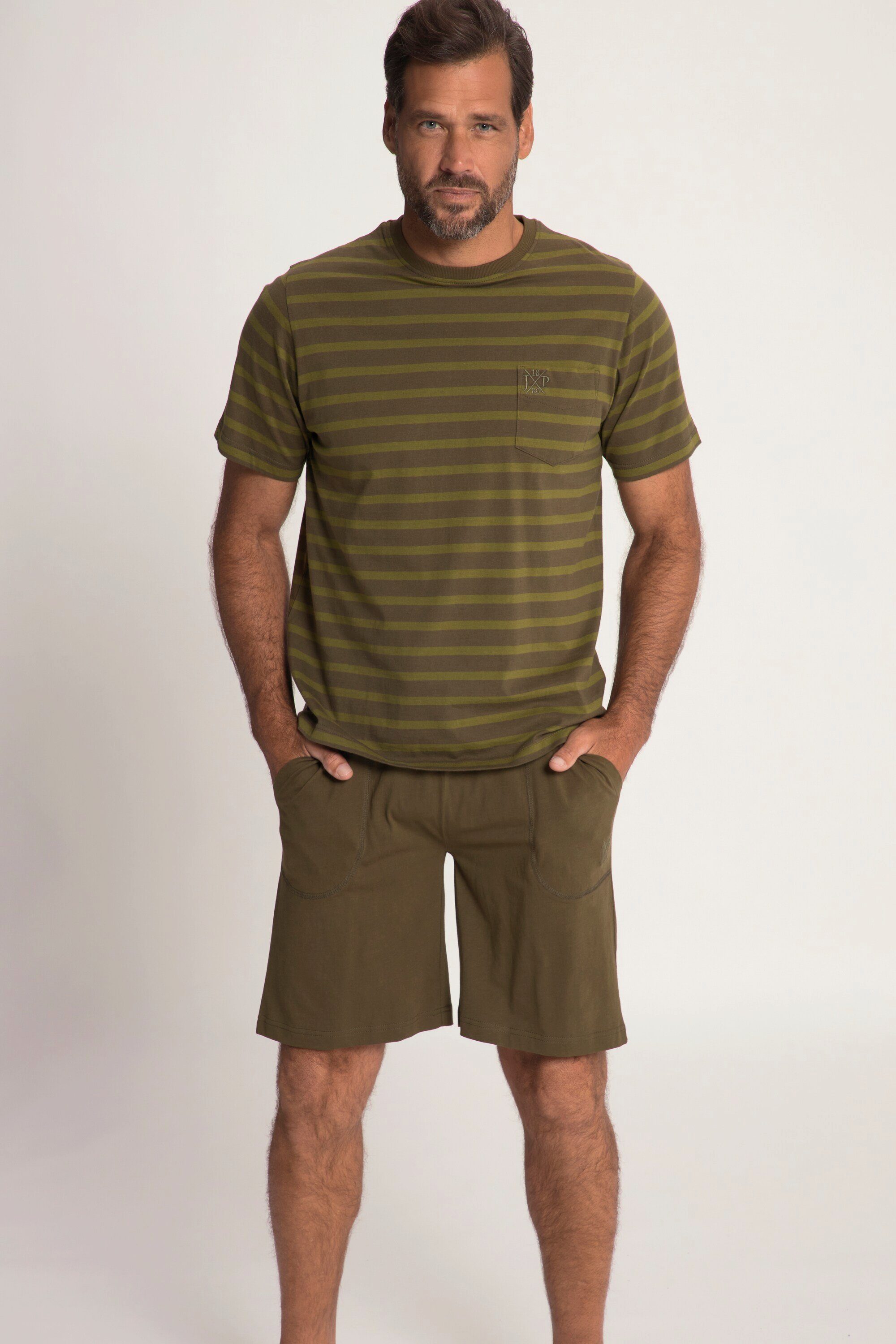 JP1880 Schlafanzug Schlafanzug Shorts geringeltes kurz Shirt