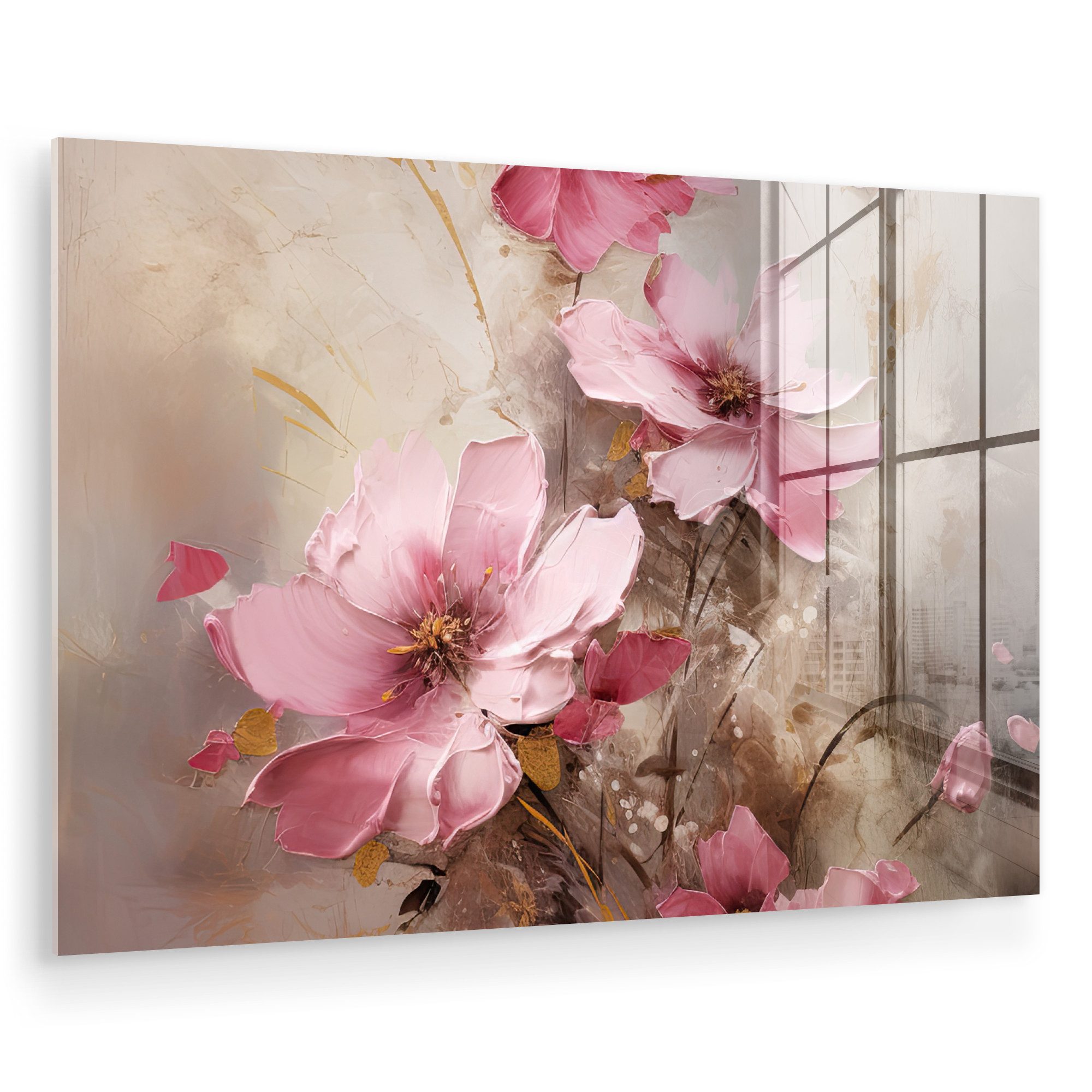 MuchoWow Acrylglasbild Blumen - Rosa - günstig online kaufen