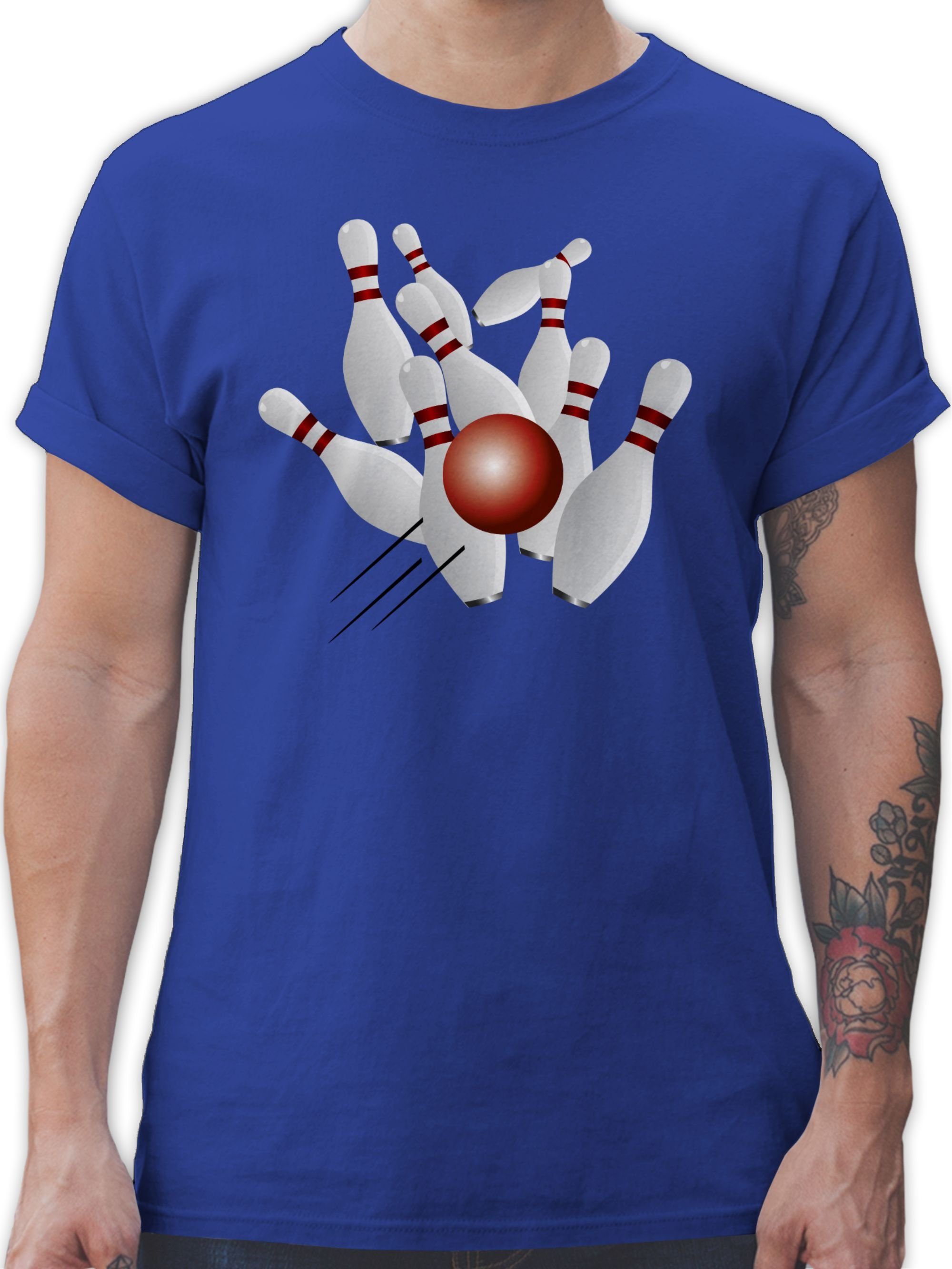 Shirtracer T-Shirt Kegeln alle 9 Kegeln Kugel Bowling & Kegeln 1 Royalblau | T-Shirts