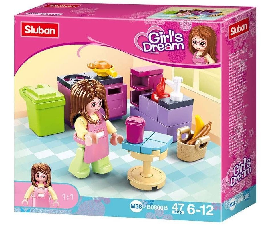 Sluban M38-B0800B - Girls Dream, Küche, Mini-Bauset, Klemmbausteine Konstruktions-Spielset
