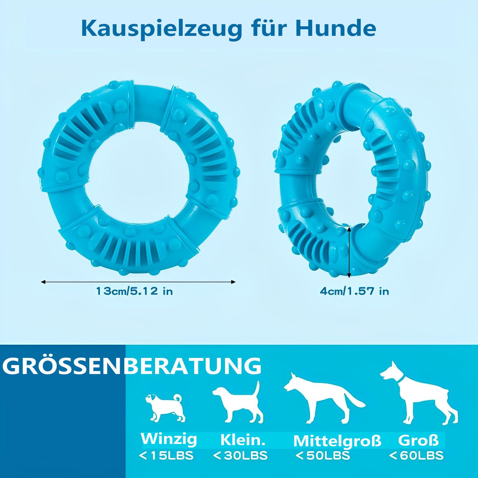 Ledander Kauspielzeug Hundespielzeug Ring, Gummi (1-tlg), Kauspielzeug 13 x günstig online kaufen
