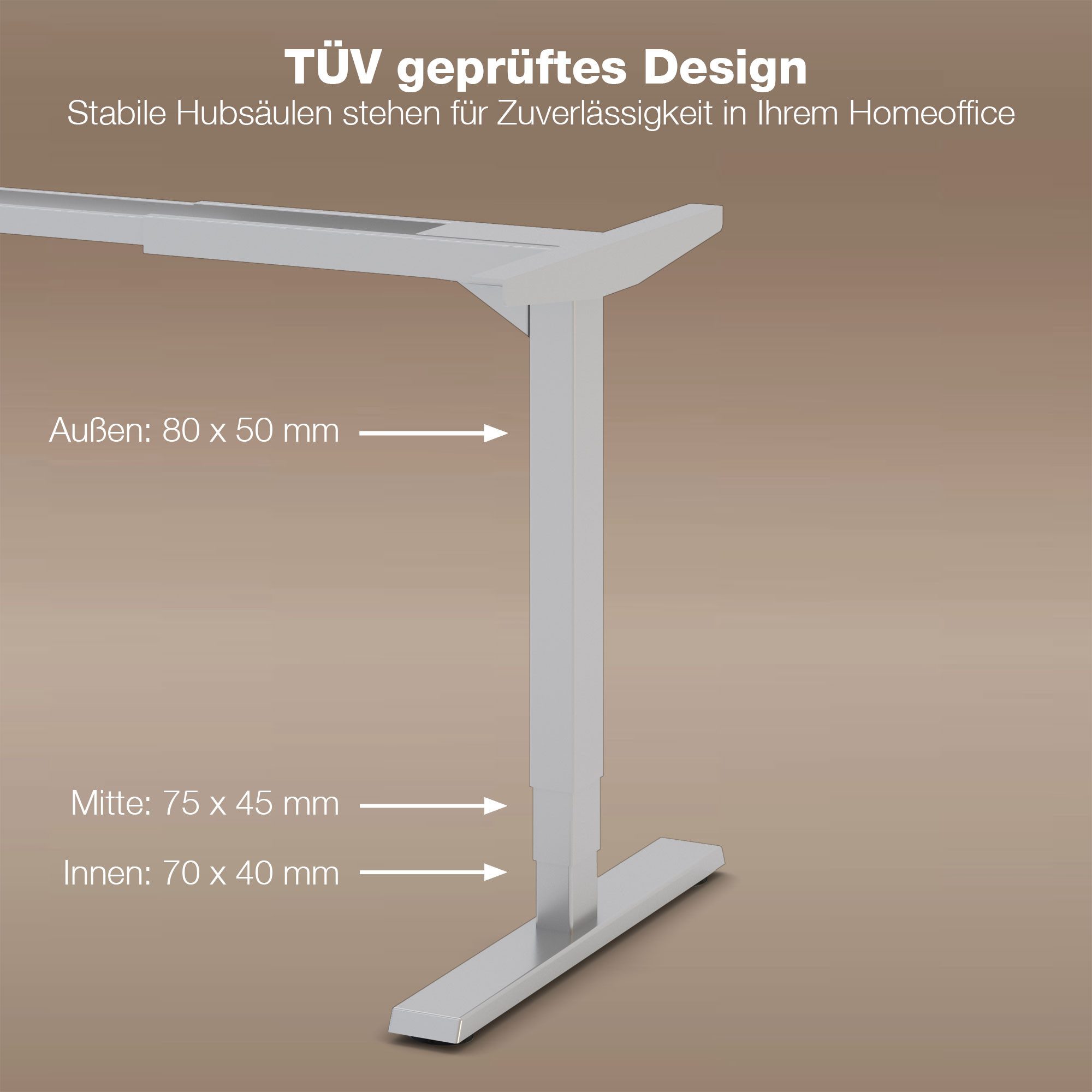 ASSMANN Büromöbel Schreibtisch Y-Line Curved (Elektrisch höhenverstellbar, Teleskopierbar 120-180cm, einfache Montage, für Büro und Homeoffice), 5 Jahre Herstellergarantie
