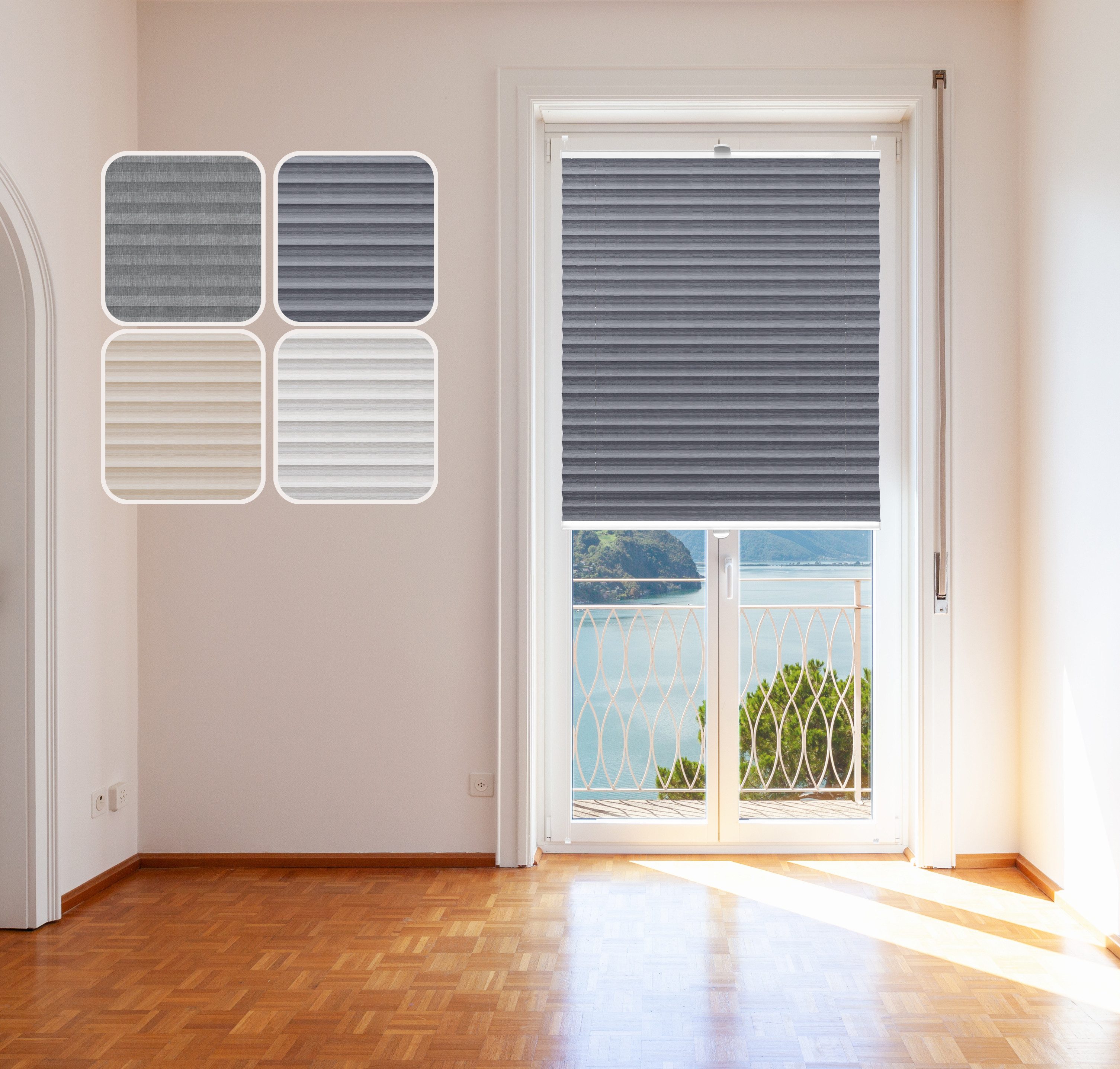 DomDeco Plissee "Natural", Dunkelgrau, 50x120 cm Klemmfix, Plissee ohne Boh günstig online kaufen