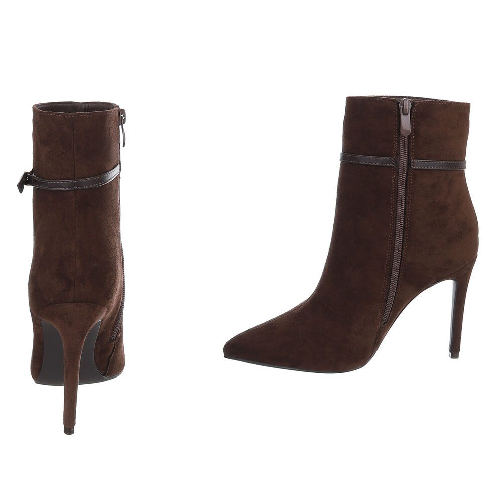 Ital-Design Damen Ankle Boots mit Stilettoabsatz und Riemen High-Heel-Stiefelette (92600651) Pfennig-/Stilettoabsatz Stiefeletten in Braun – Bild 5 von 5