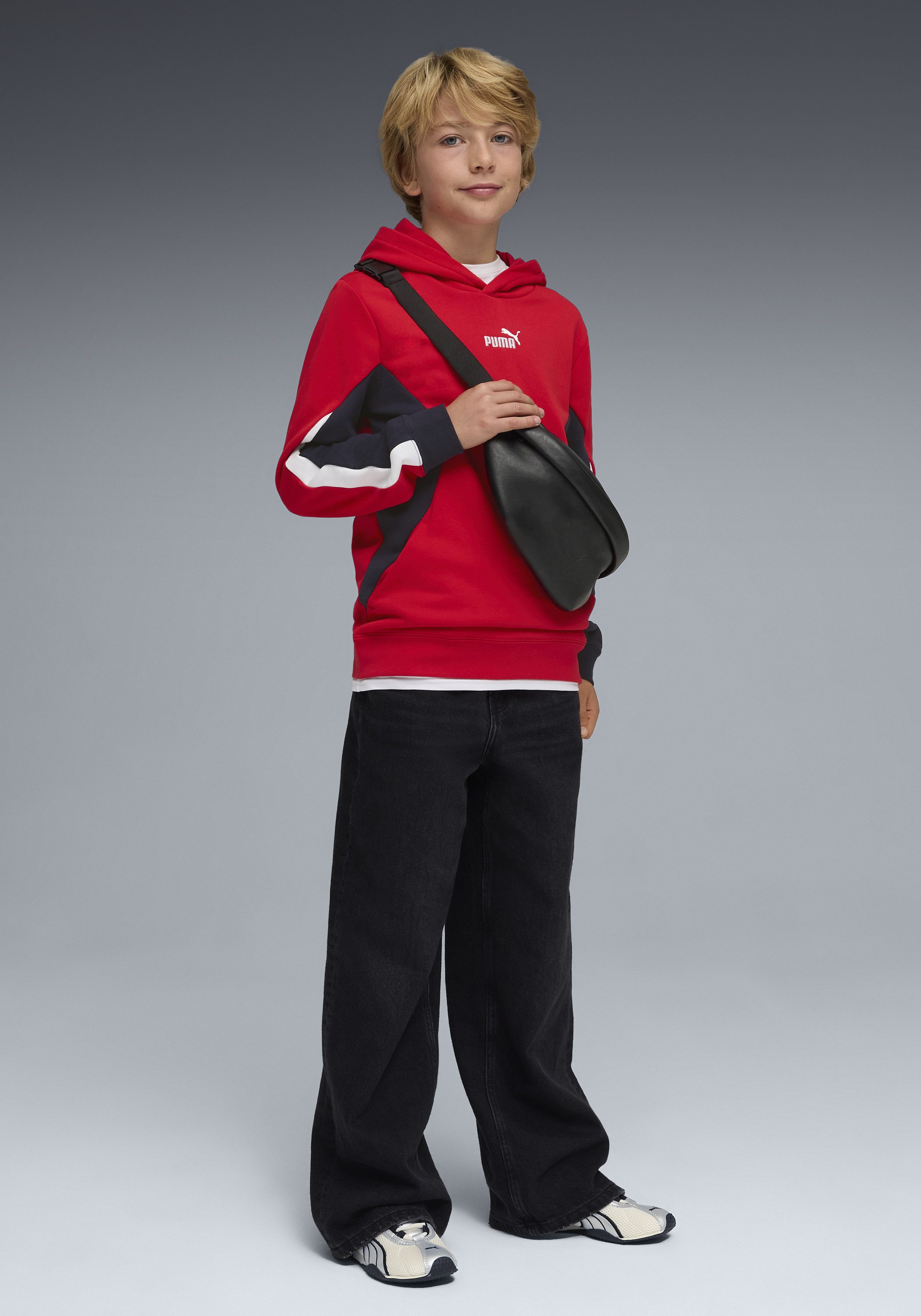 PUMA Kapuzensweatshirt ESS BLOCK HOODIE TR B Regular Fit, für Jugendliche, aus Baumwollmischung, mit Kapuze