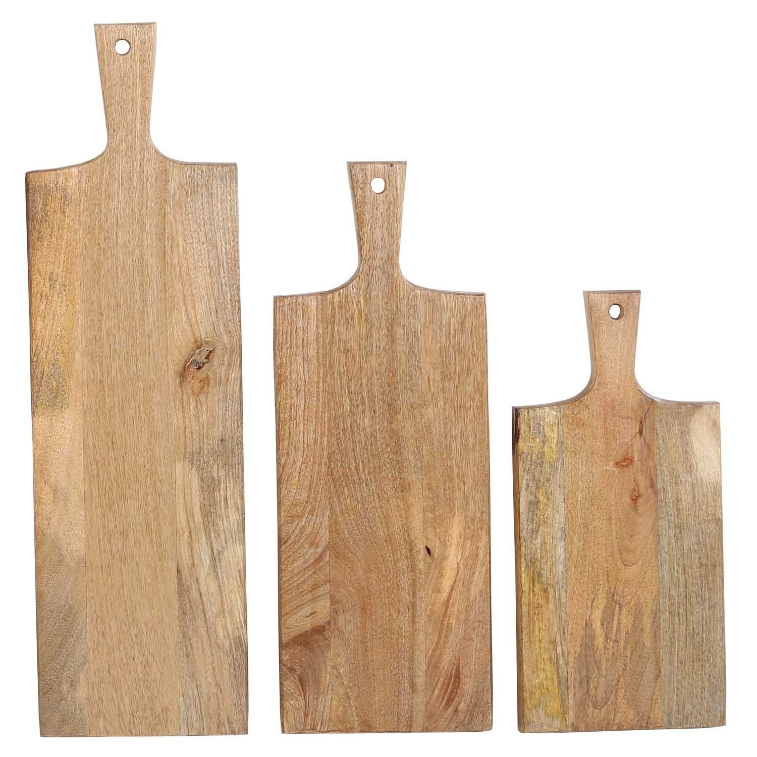 Servierbrett Servierbrett Holz mit Griff 3er Set Schneidebrett massiv