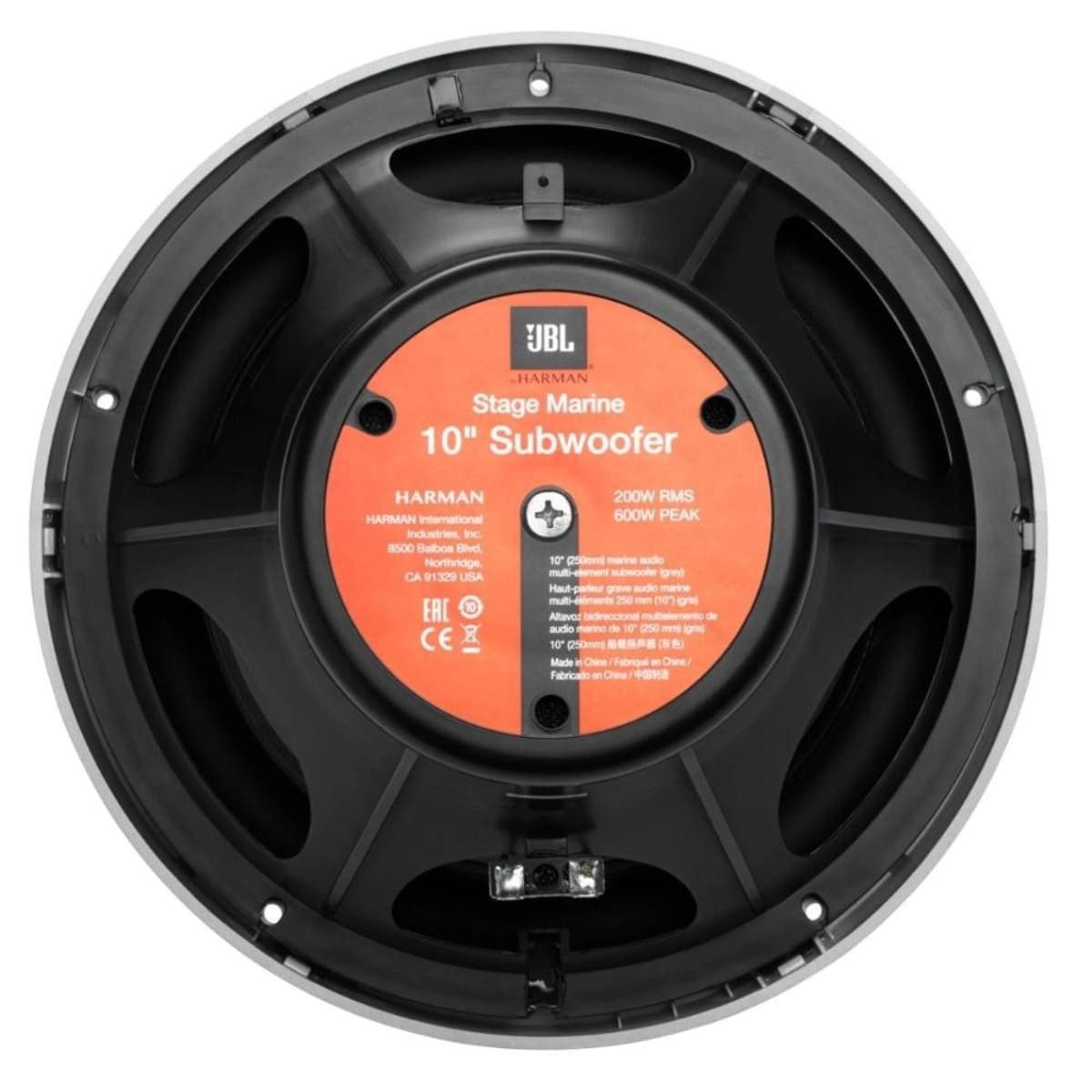 JBL Stage 10 Subwoofer 25cm Subwoofer grau Stück Auto-Subwoofer (200 W, max.: W 20 cm)