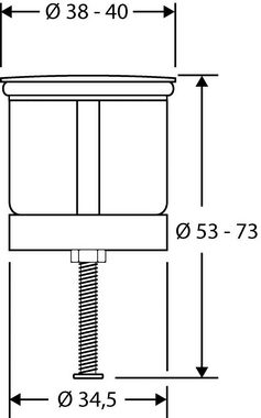 SANITOP WINGENROTH Waschbeckenstöpsel, Ø 3.8 cm (1 St., Waschbeckenstöpsel mit Motiv Tulpen), Motiv Tulpen, Haarsieb, Zentrierstern, höhenverstellbar, 194723