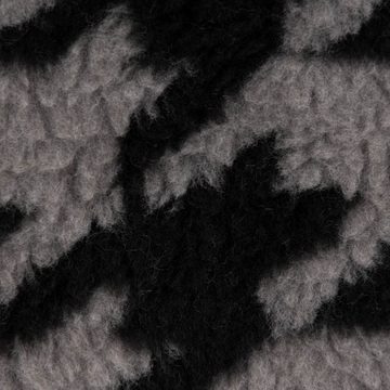 SCHÖNER LEBEN. Stoff Fellimitat Kunstfell Teddyplüsch Hahnentritt grau schwarz 1,5m Breite