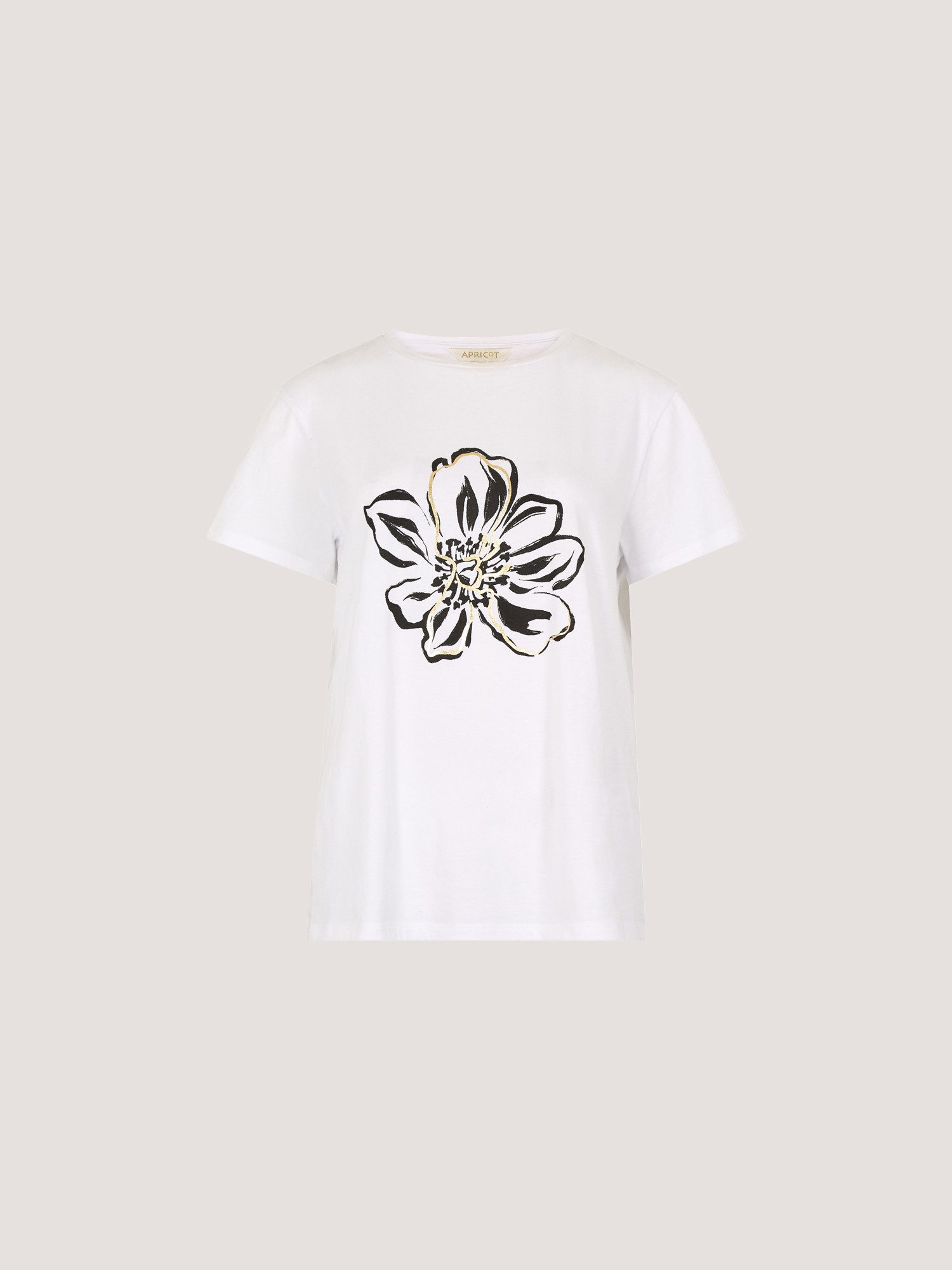 Apricot T-Shirt T-shirt mit Goldfolien-Blumenprint