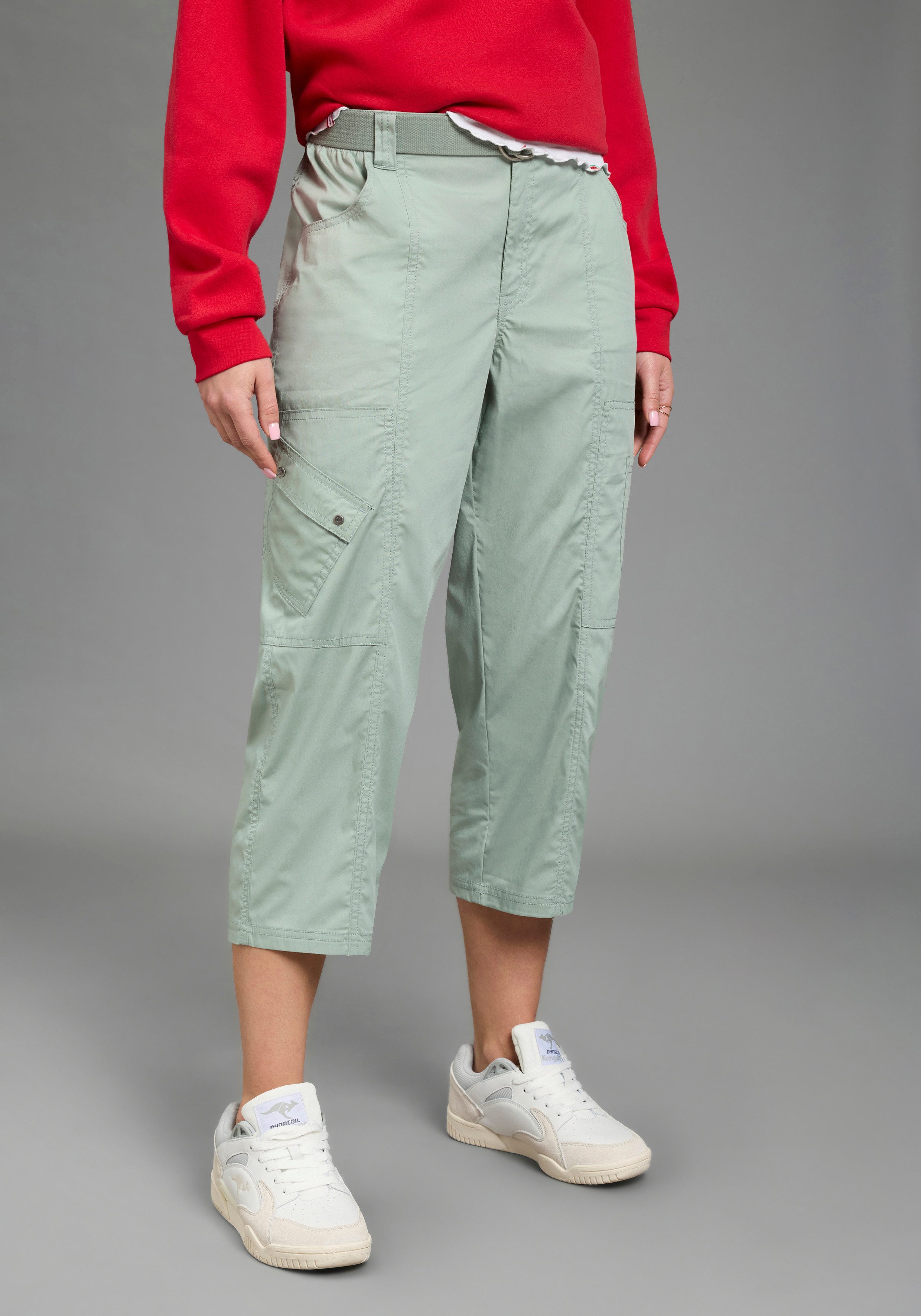 KangaROOS Caprihose (2-tlg., mit abnehmbarem Gürtel) mit seitlich aufgesetz günstig online kaufen