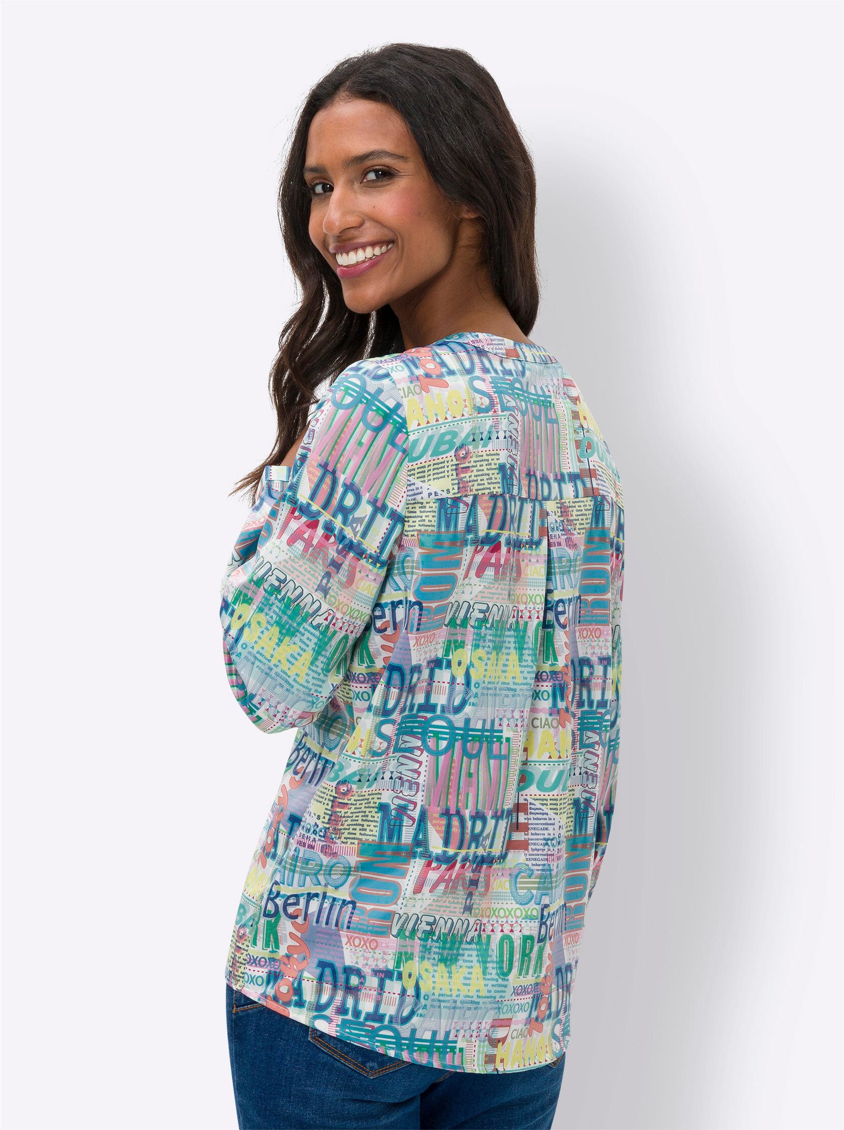 heine Klassische Bluse Druckbluse . günstig online kaufen