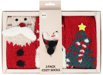 Capelli New York Socken Set - 3x Kuschelsocke in weihnachtlicher Geschenkbox