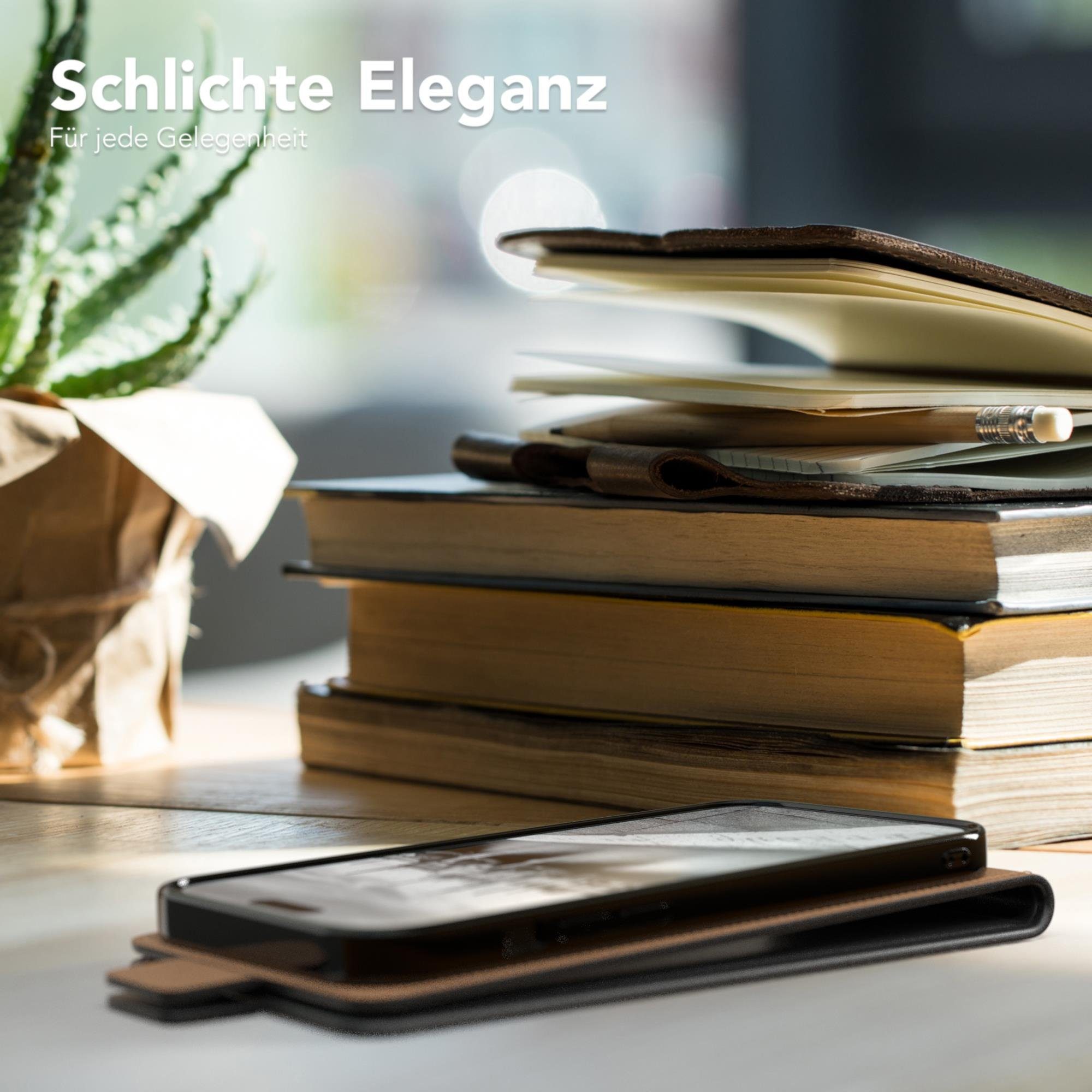 EAZY CASE Handyhülle Flipcase für Apple iPhone 14 Pro Max 6,7 Zoll, Tasche Klapphülle Handytasche zum Aufklappen Etui Kunstleder Schwarz