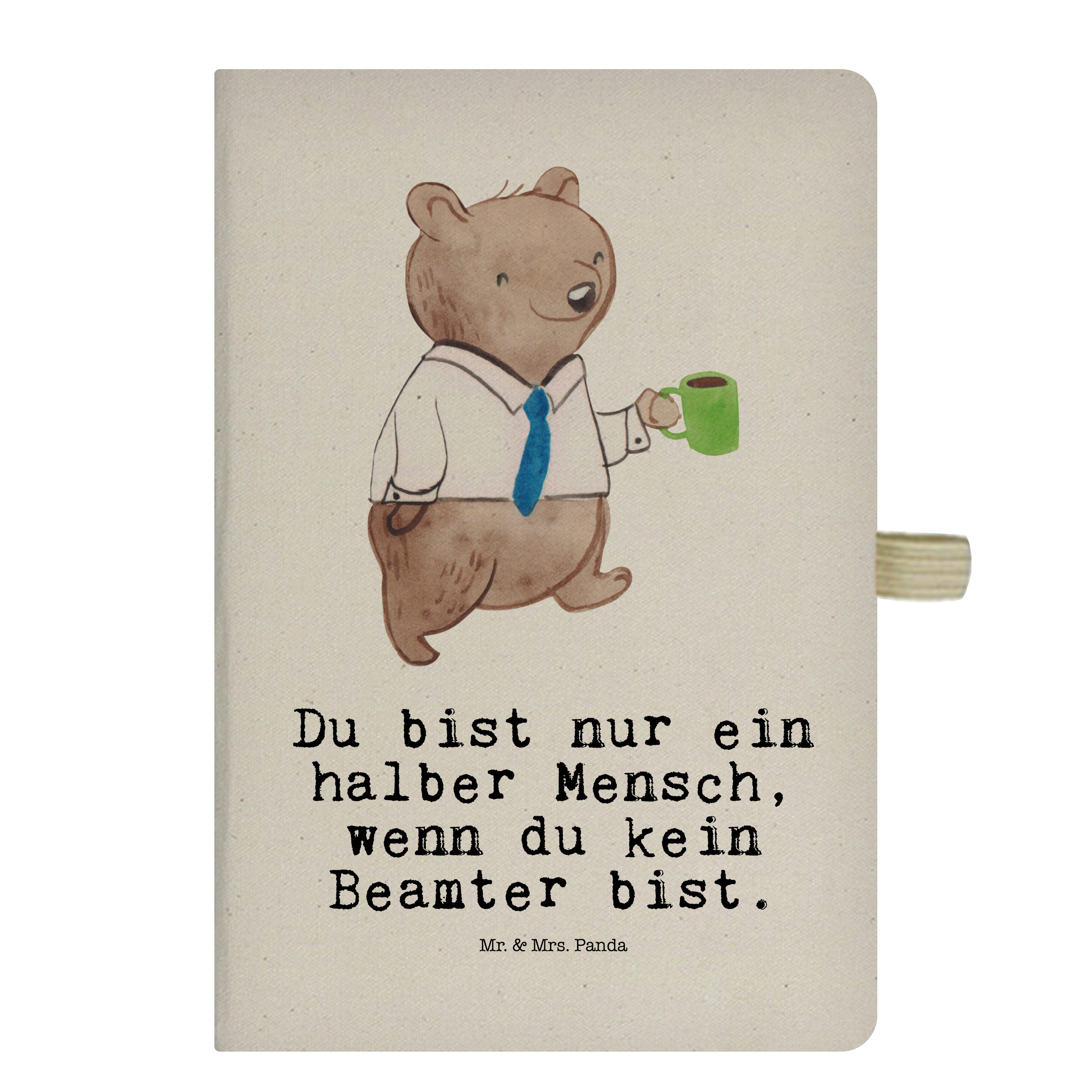 Mr. & Mrs. Panda Notizbuch Beamter mit Herz - Transparent - Geschenk, Jubiläum, Abschied, Eintra Mr. & Mrs. Panda