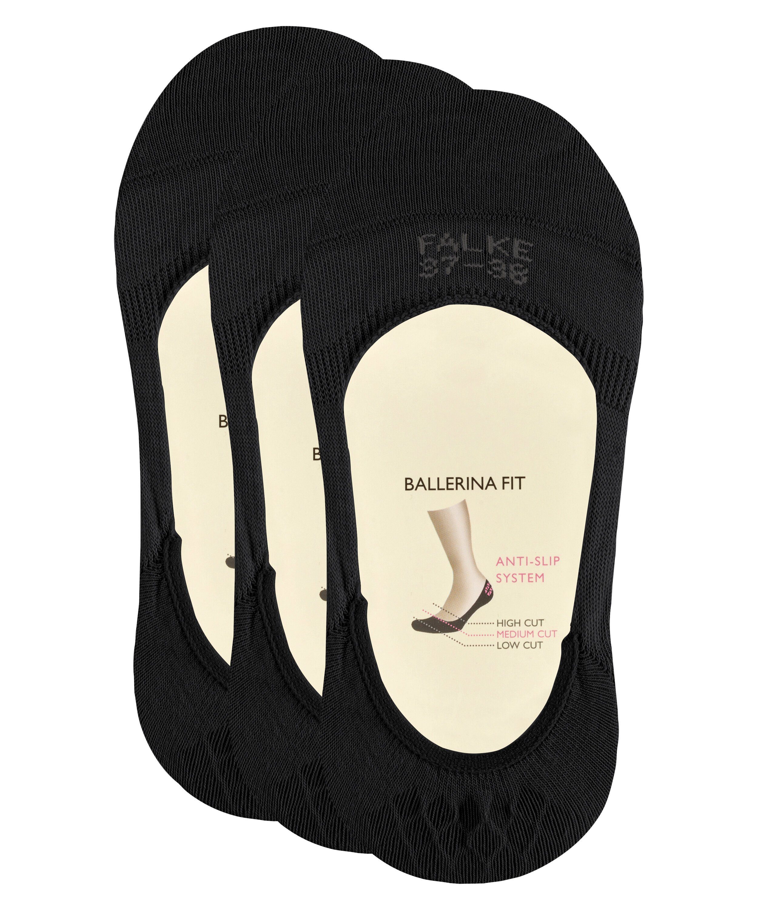 FALKE Füßlinge Step 3-Pack (3000) mit Anti-Slip-System black