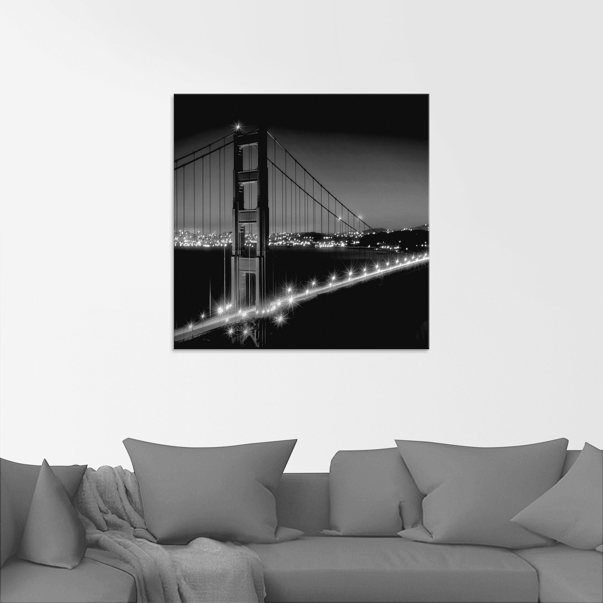 (1 Abend, Amerika am in Bridge Golden Gate Glasbild Artland St), Größen verschiedenen