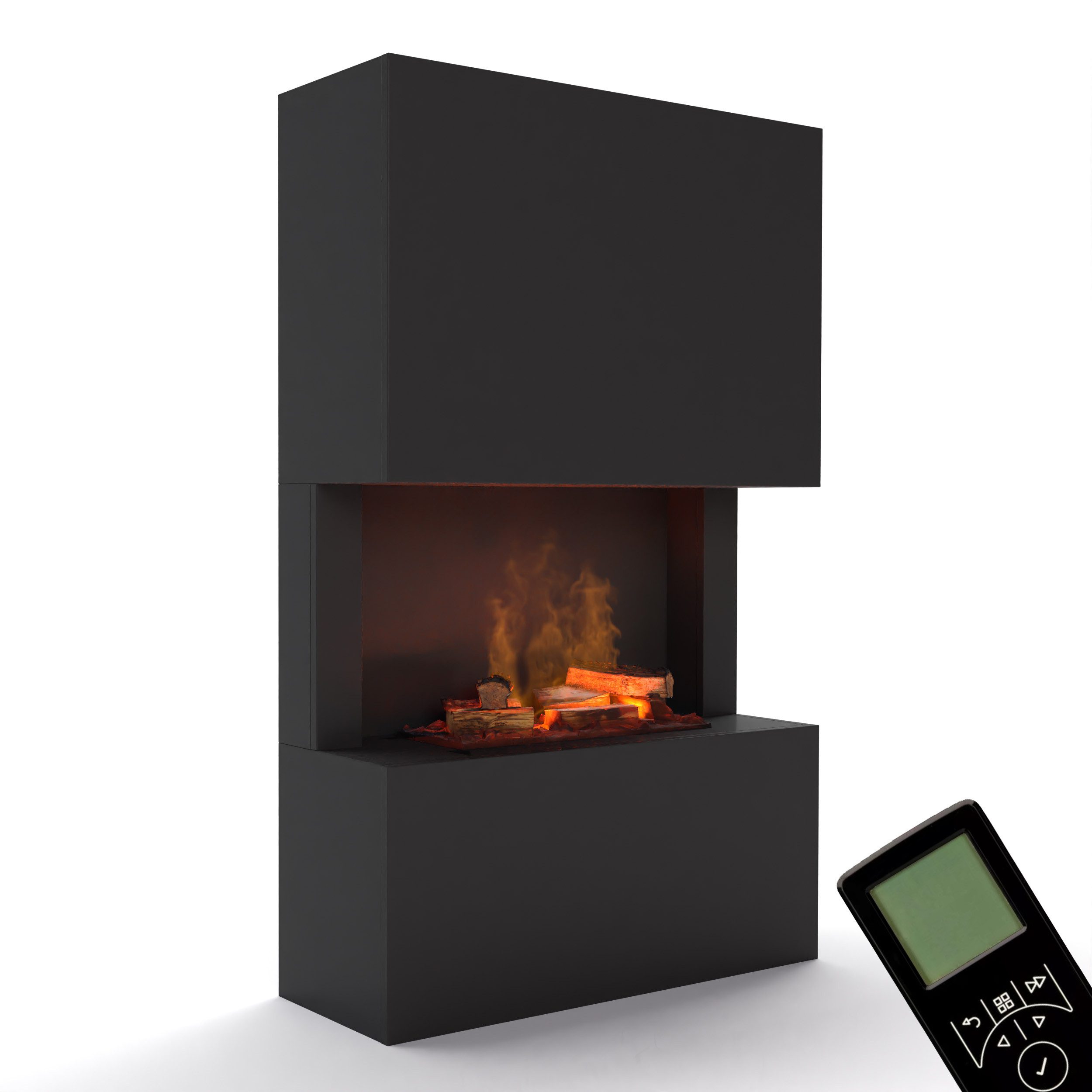 GLOW FIRE Elektrokamin Tucholsky 3 Sided Wasserdampf Kamin, Elektrischer Kamin, Wasserdampfkamin mit 3D Feuer und Knisterfunktion