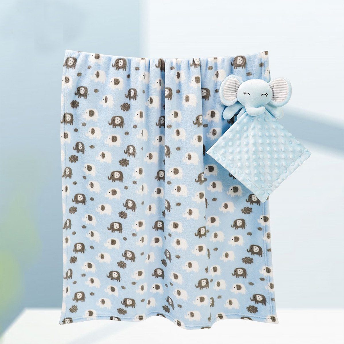 Junge Blau Mädchen, Baby Babydecke Geschenk XDeer, Babydecke inklusive Geschenkset Trösterchen