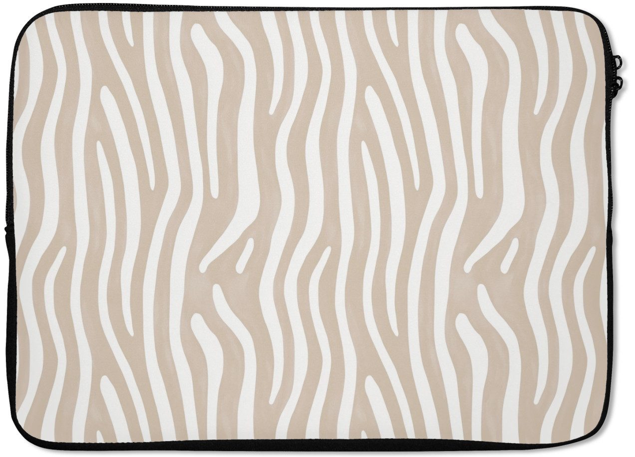 MuchoWow Laptop-Hülle Abstrakt - Zebra - Beige 14 Zoll, Schutzhülle für Laptop, Schutz gegen Kratzern, Laptoptasche