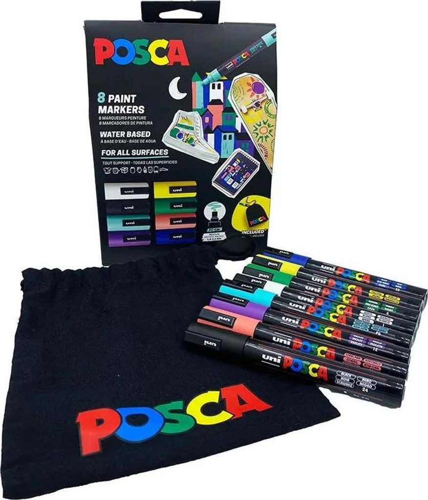 POSCA Permanentmarker POSCA Marker UNI PC-5M 8er Aktionsset