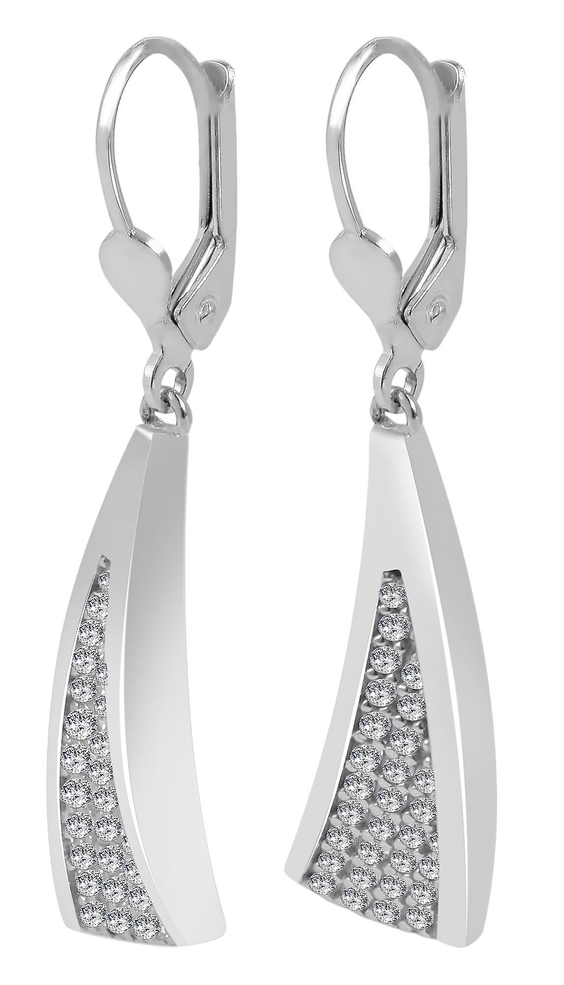 Adelia´s Paar Ohrhänger Ohrringe – Ohrhänger aus 925 Silber mit Zirkonia, Ideal zum Verschenken – schlicht und stilvoll