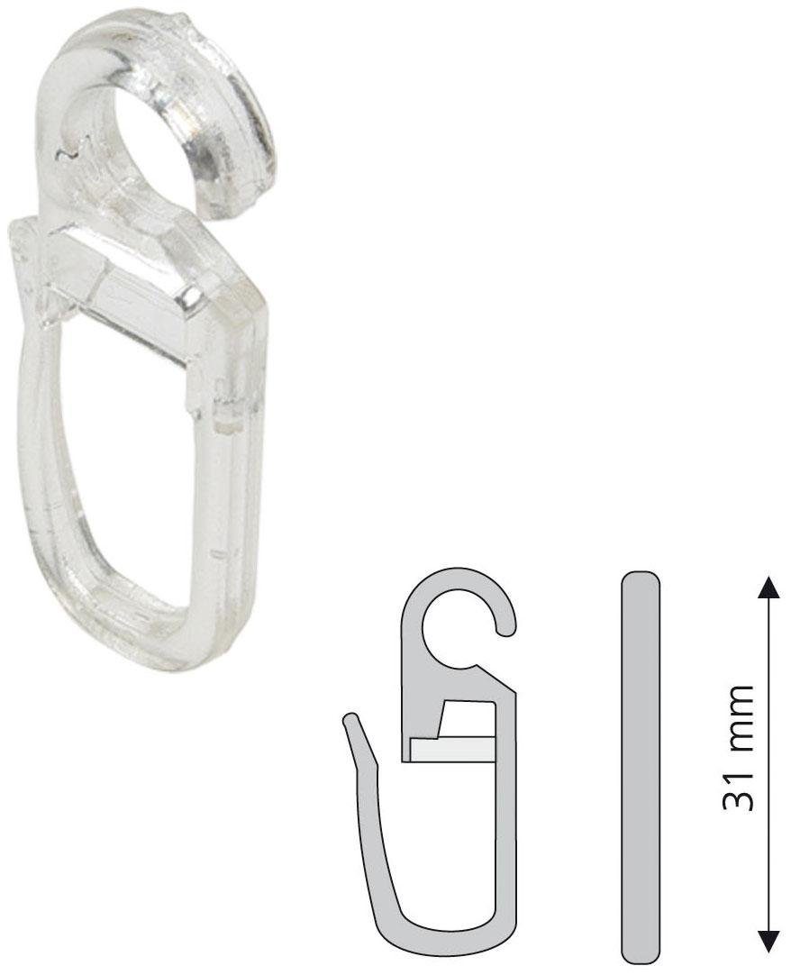 Faltenclip, Liedeco, Gardinen, Faltenlegehaken, Gardinenringe (Set, für transparent 8-St)