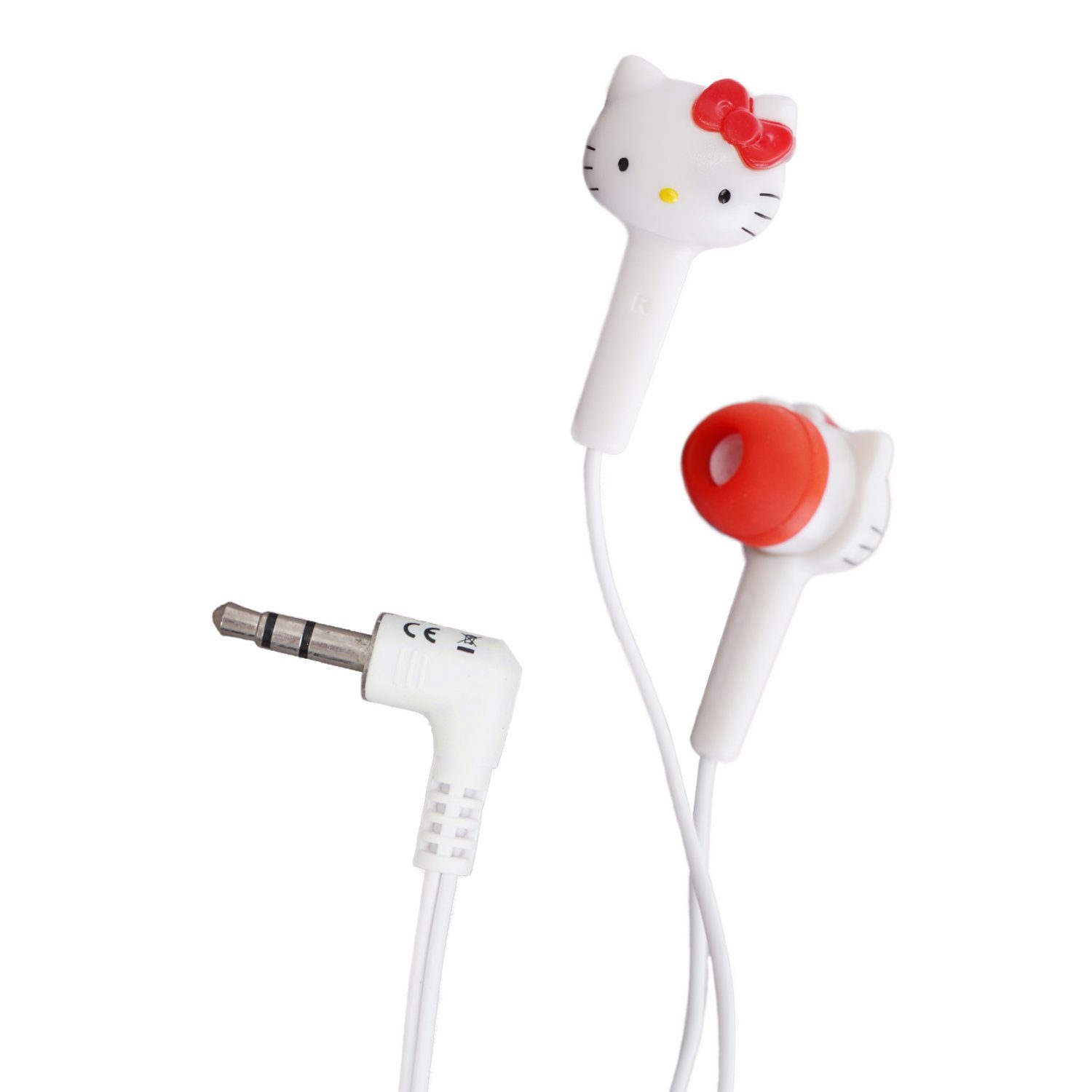 Vidis Hello Kitty In-Ear Kopfhörer + Aufkleber In-Ear-Kopfhörer (Stereo, 3,5mm, 3,5mm Klinke Stereo Ohrhörer Headset Silikon-Ohrpolster)