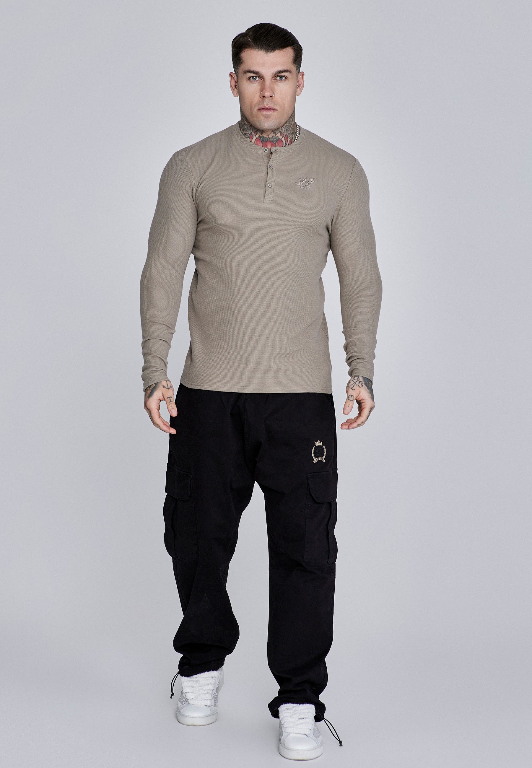 Siksilk T-Shirt SikSilk Herren Henley T-Shirt