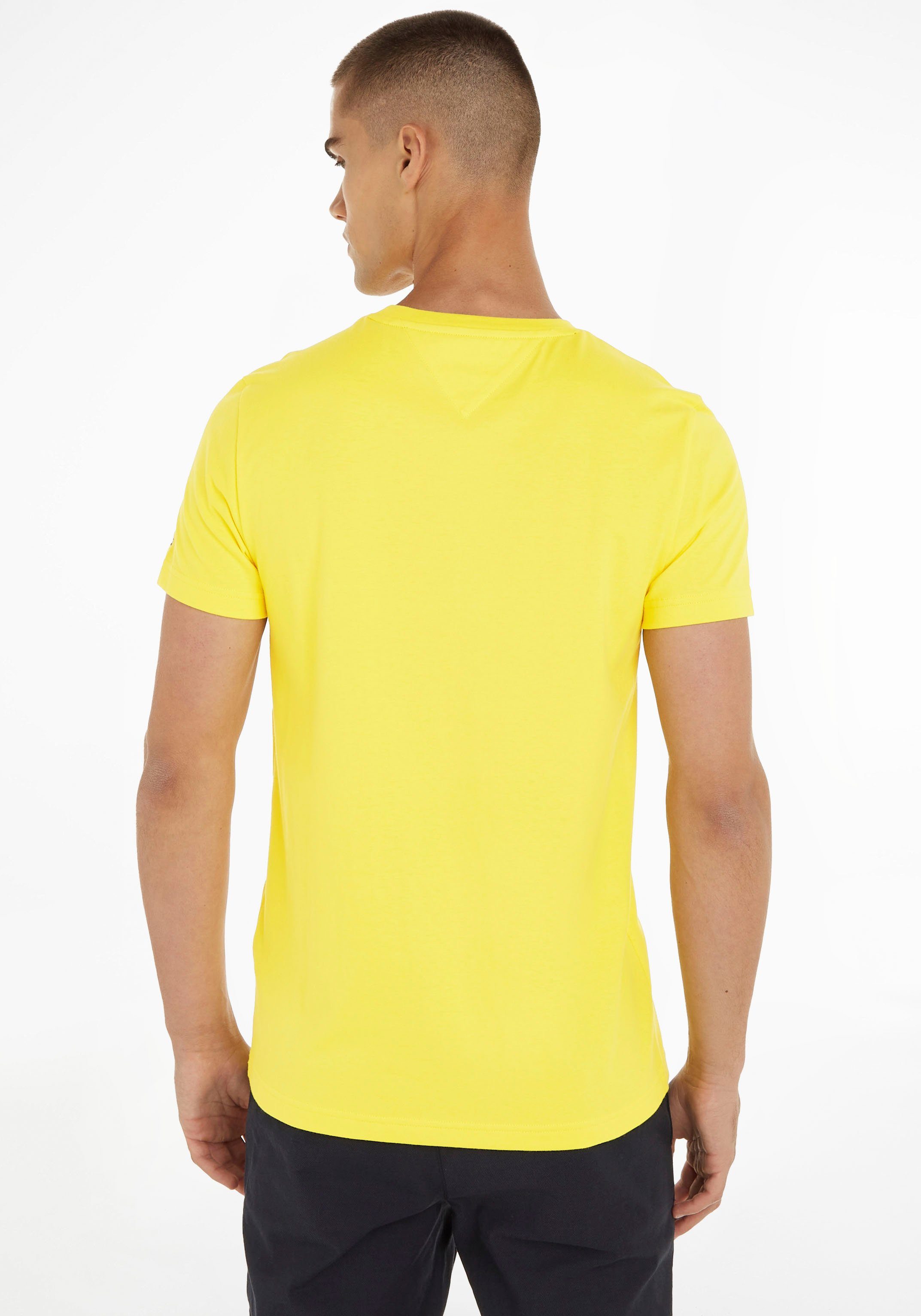 Tommy Hilfiger TOMMY T-Shirt TEE Yellow Vivid reiner, aus Baumwolle LOGO nachhaltiger