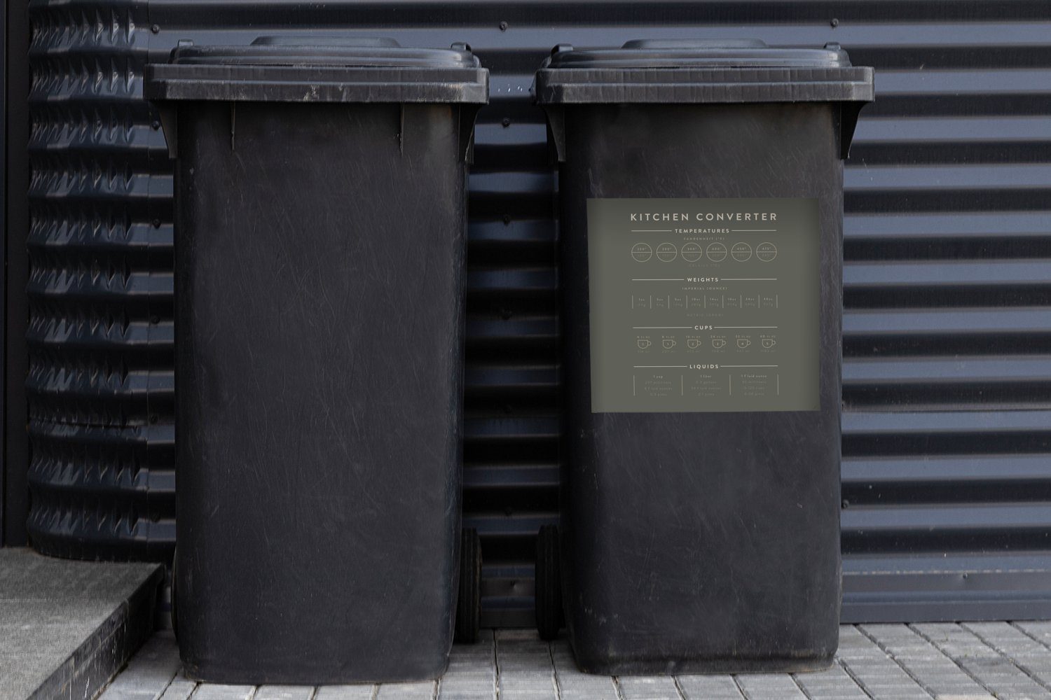 Anleitung - Mülltonne, MuchoWow Abfalbehälter Container, Kochen Sticker, - (1 - Messlöffel Küche - Messbecher Mülleimer-aufkleber, Wandsticker St),