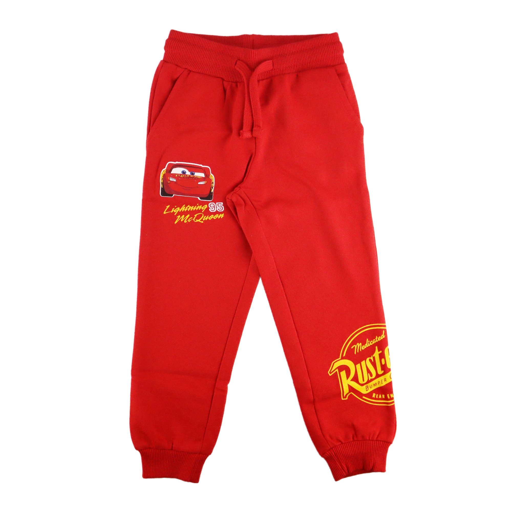 Disney Cars Jogginghose Disney Cars Lightning McQueen Kinder Sporthose Gr. 98 bis 128, Rot oder Grau