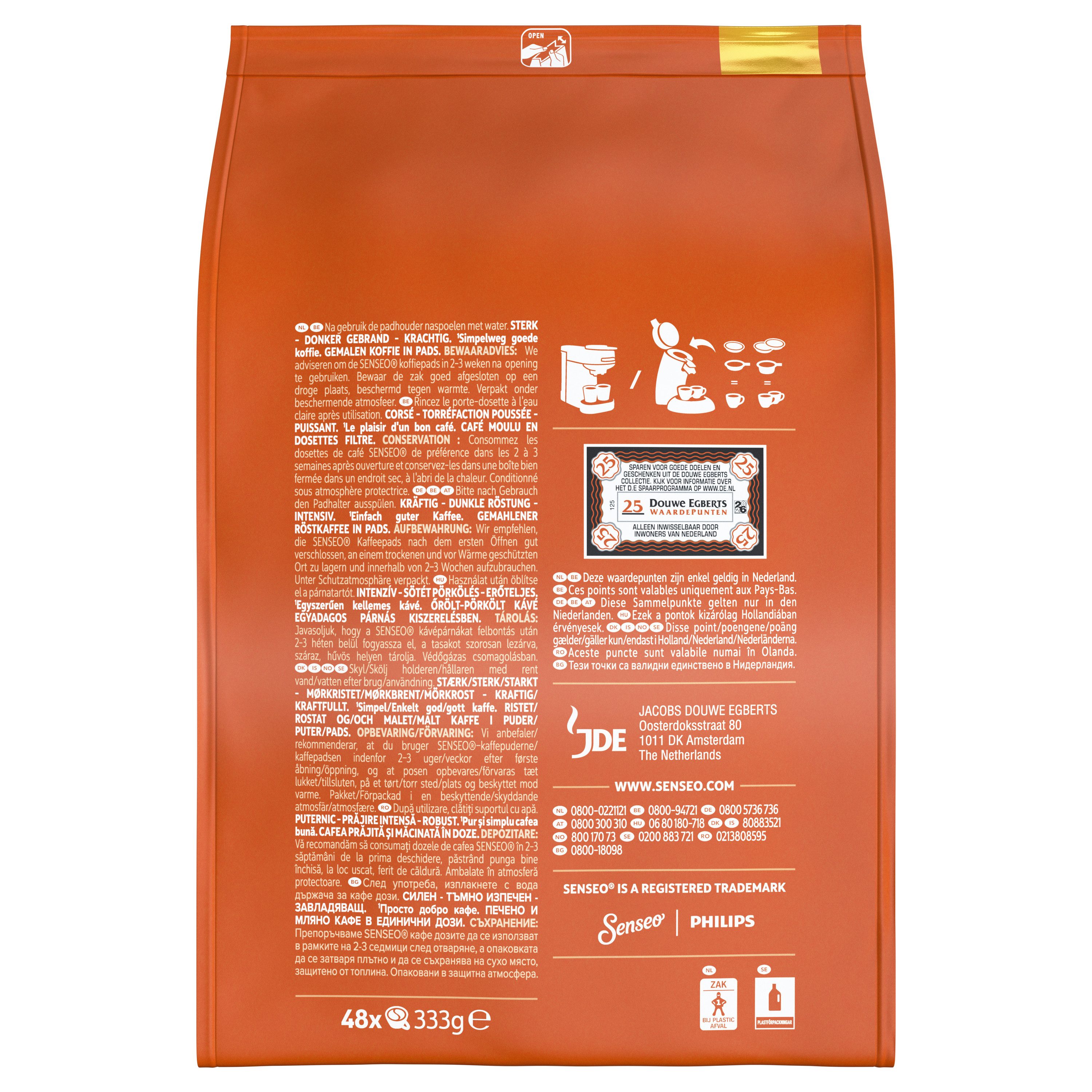 Senseo Kaffee Pads Strong stark 10 x 48 Getränke Kaffeepads, (Packung, 10er Pack) – Bild 2 von 3