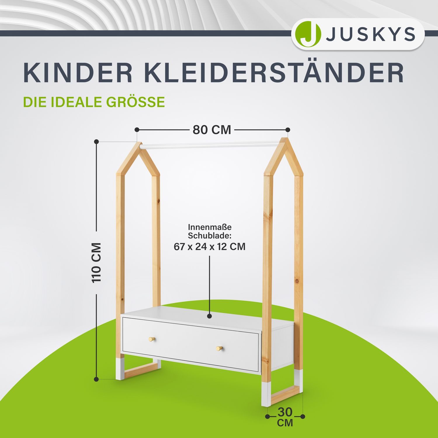 Juskys Kleiderständer Filla, Kleiderstange für Kinder, natürliches Design f günstig online kaufen