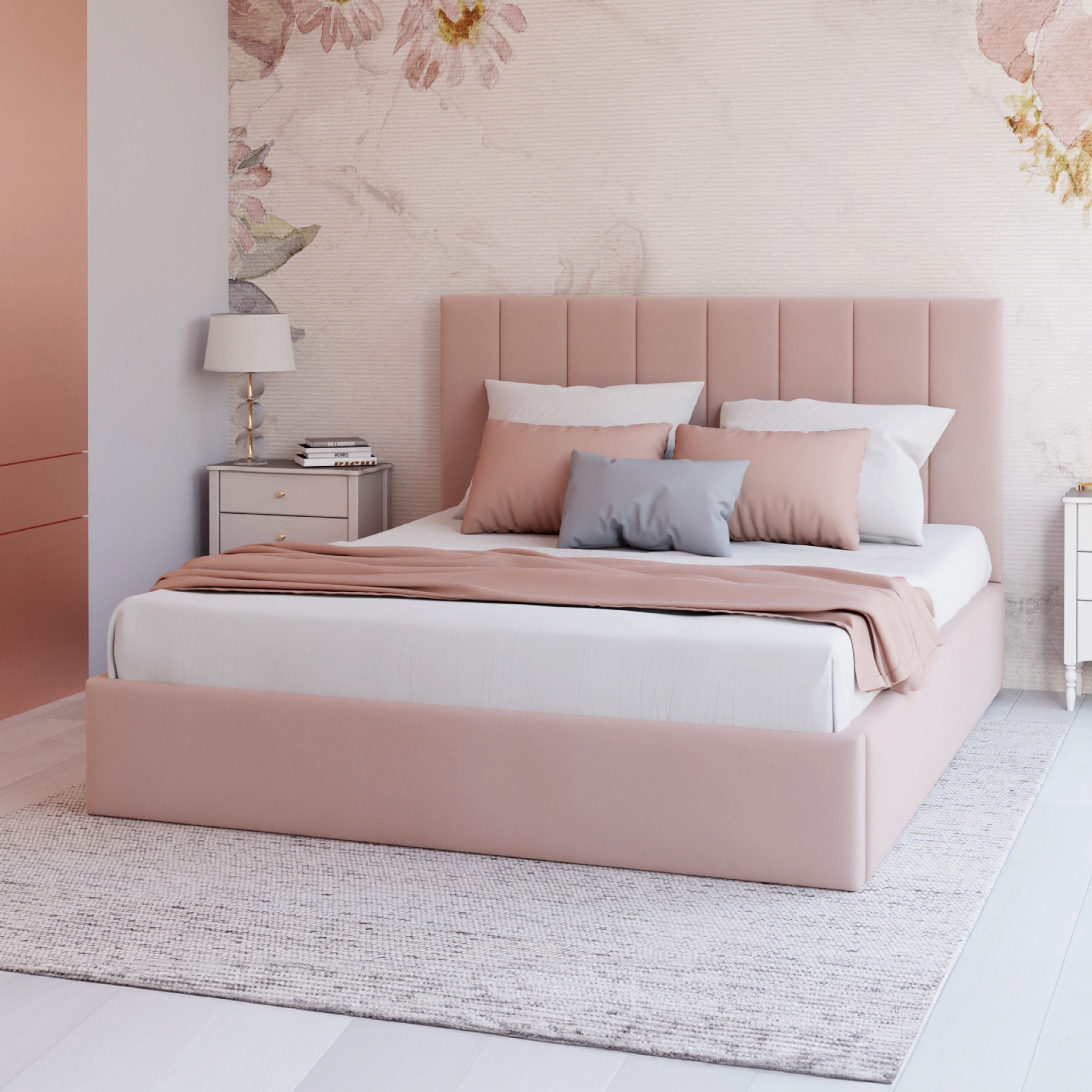 FDM Polsterbett Stauraumbett KAJA Bettgestell 90x200, günstig online kaufen