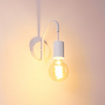 hofstein Wandleuchte »Borghi« Wandlampe aus Metall in Weiß, ohne Leuchtmittel, 1xE27, Wandspot im Retro/Vintage Design
