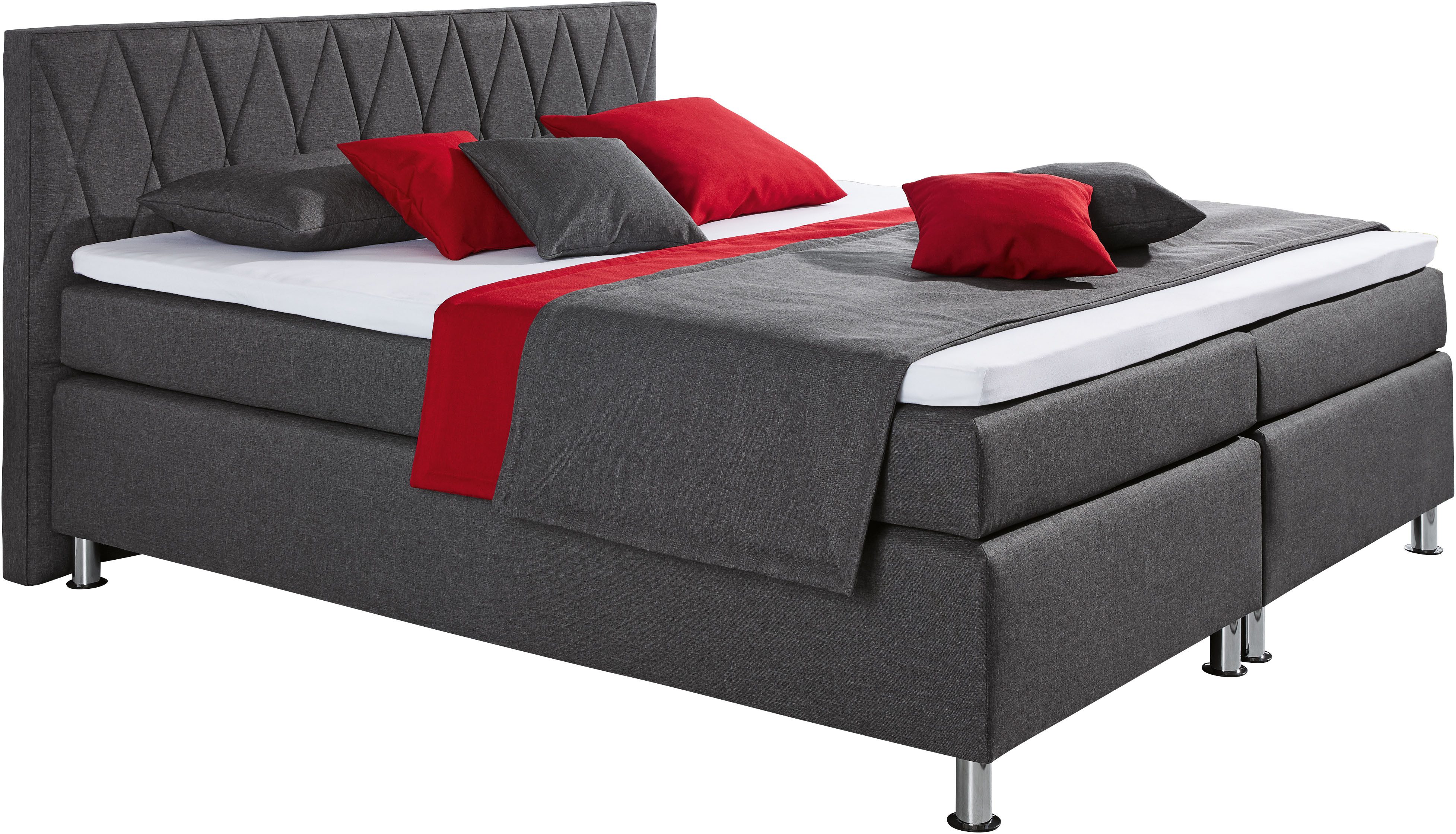 hapo Boxspringbett ATLANTA (Topper separat erhältlich), erhältlich in verschiedenen Breiten, Farben & Maratzenarten