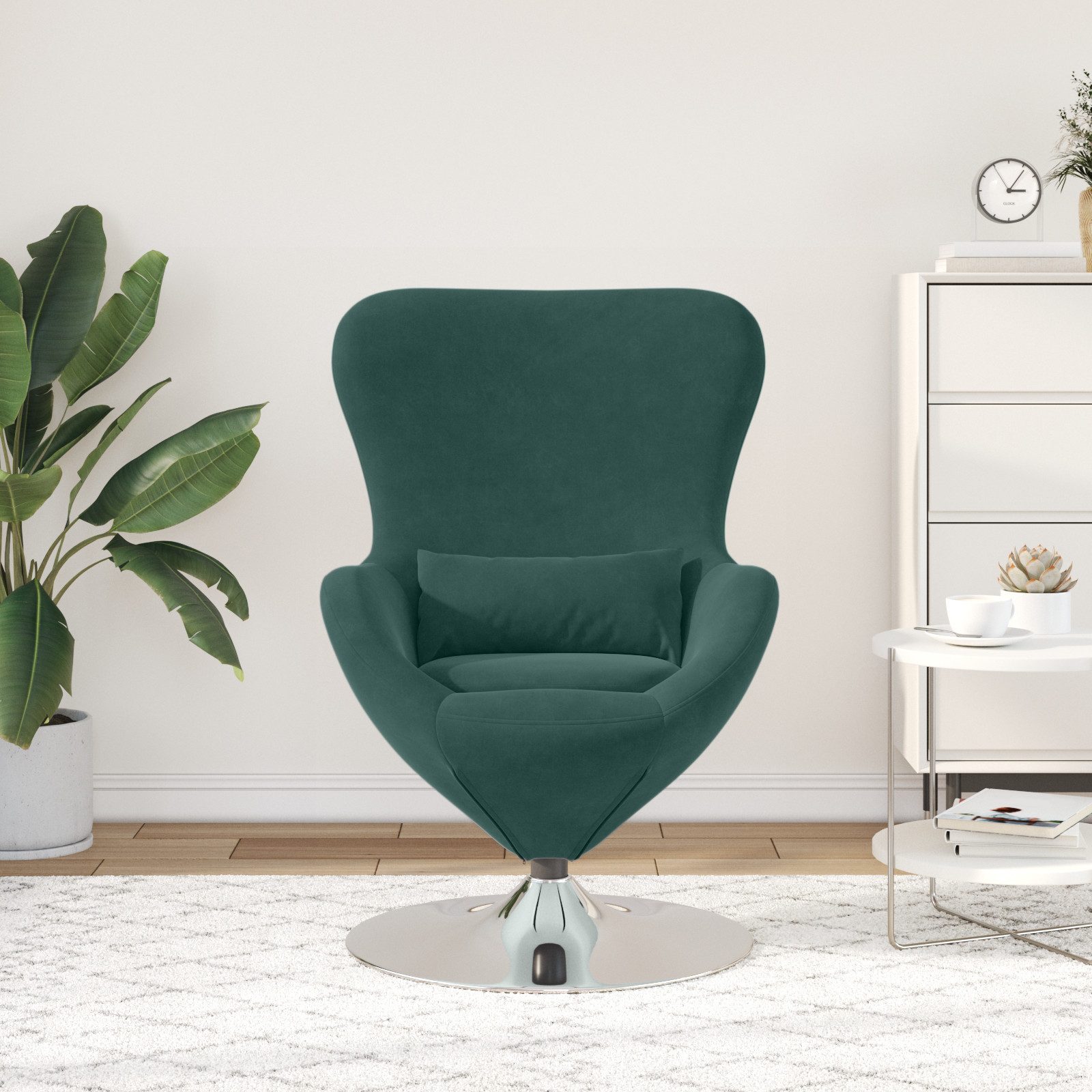 vidaXL Sessel Eierstuhl Dunkelgrüner Samt (1-St) günstig online kaufen
