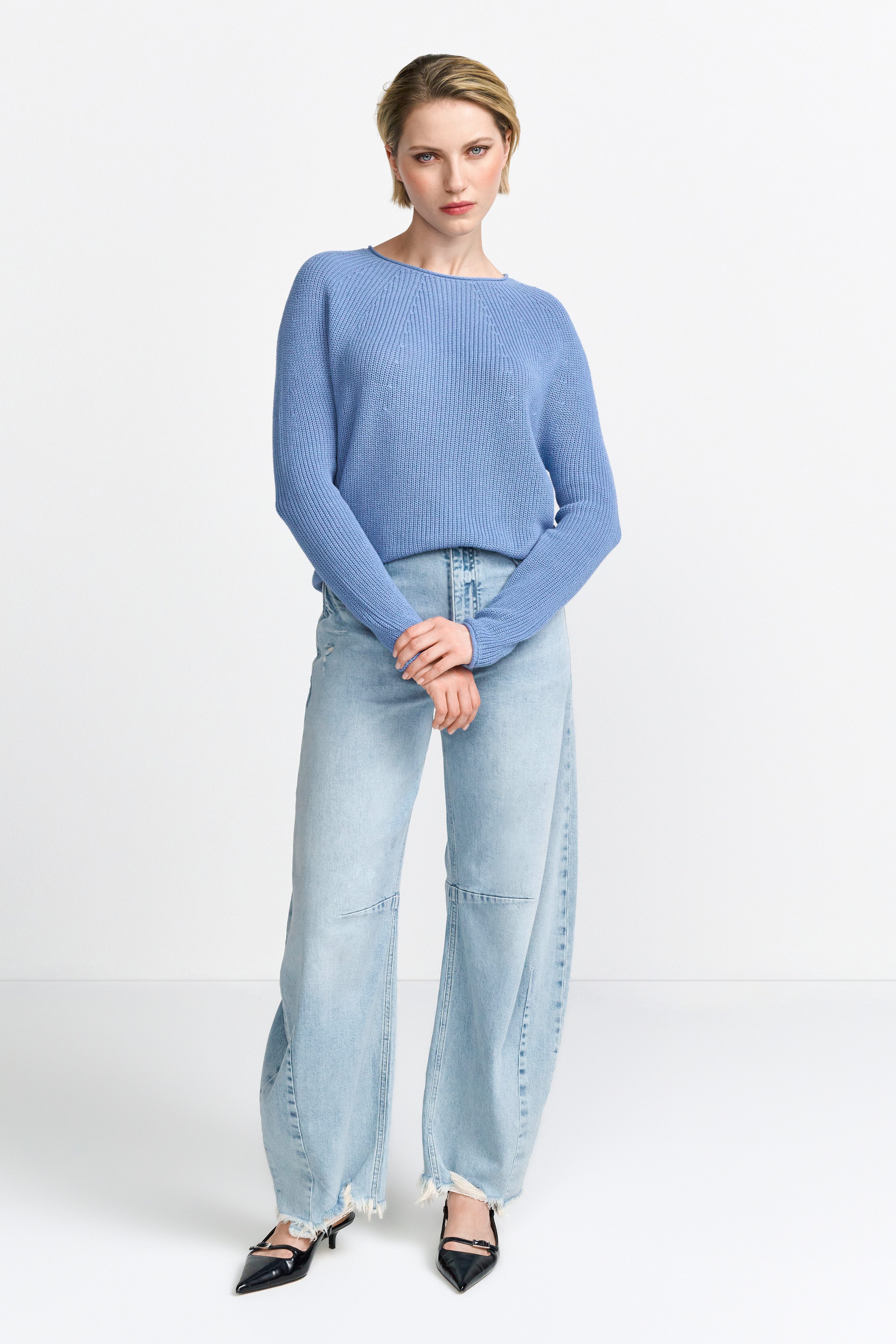 RICHROYAL Rundhalspullover Mit Rundhalsausschnitt günstig online kaufen