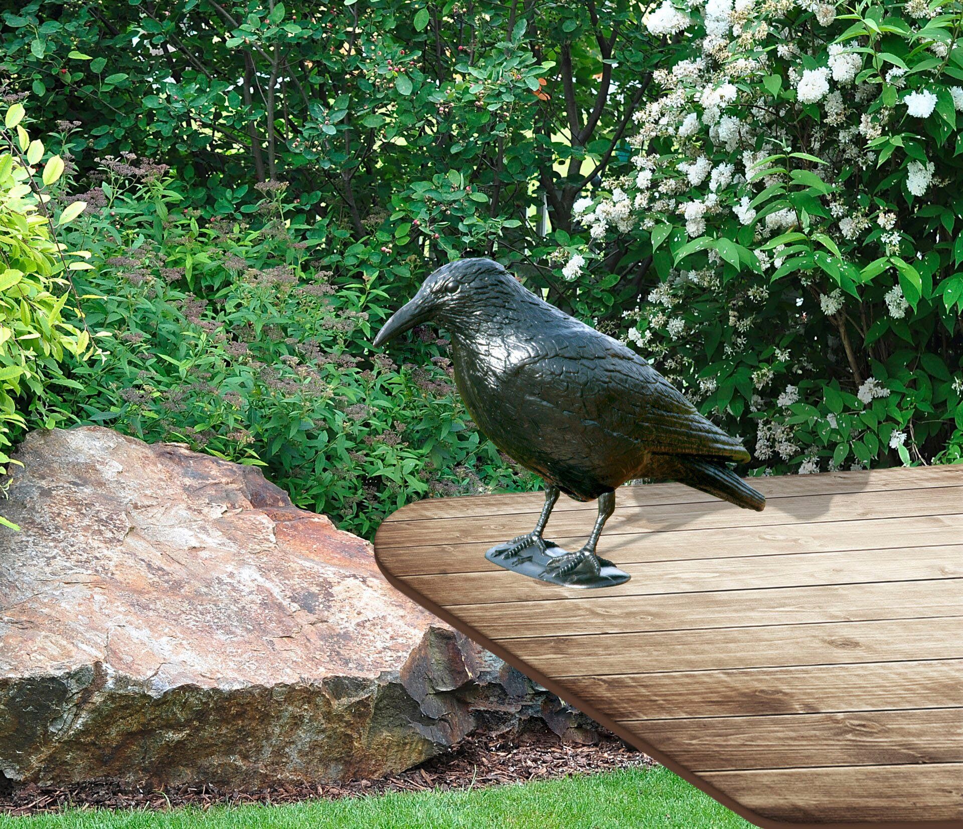 Windhager Vogelattrappe Crow, 39,5 x 12,5 x 12,5 cm, Vogel- und Taubenabwehr, (1-St), Gartenfigur Taubenschreck zum Aufhängen oder Aufstellen