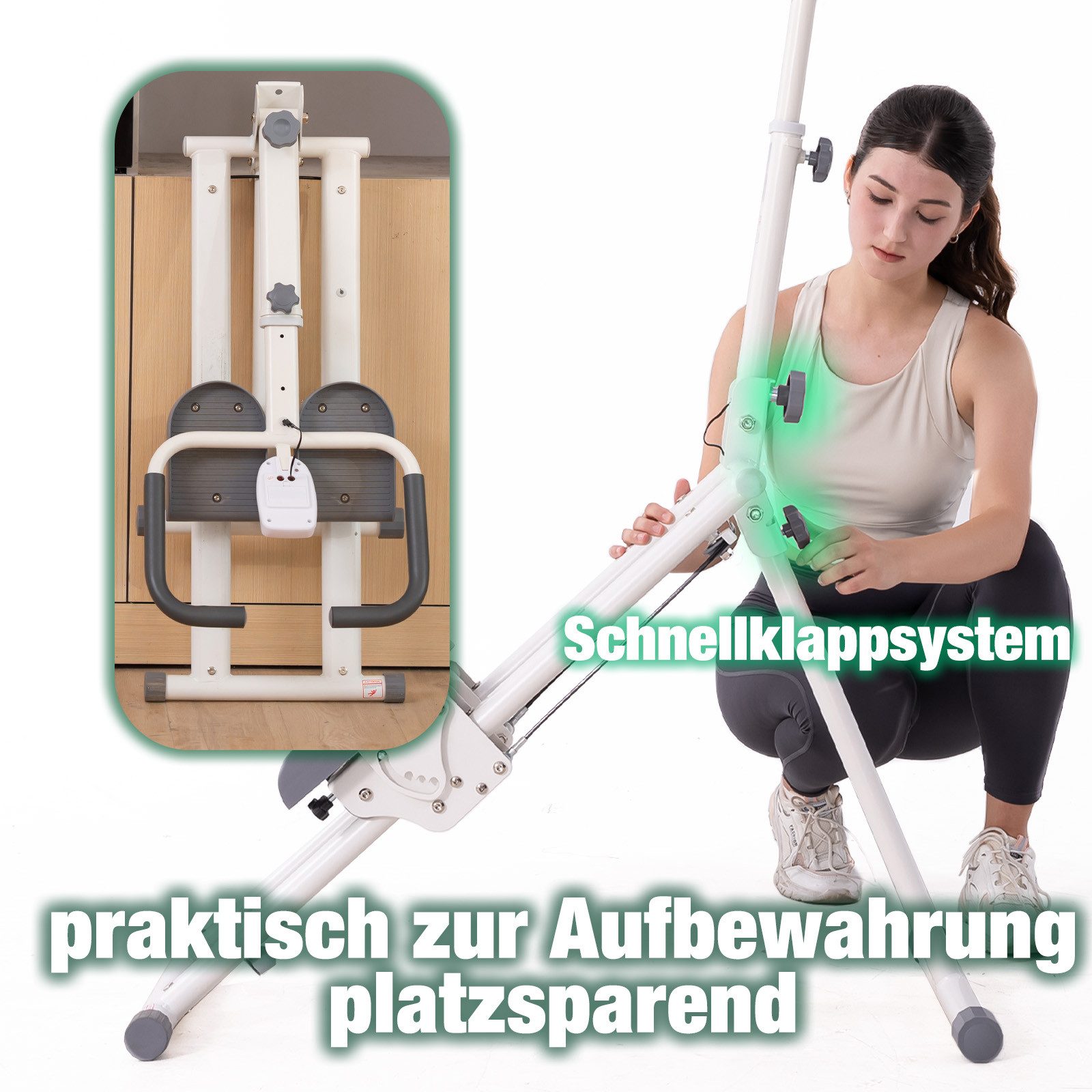 CITYSPORTS Stepper Stair Stepper Zusammenklappbarer, Stairmaster für Zuhause, Vertical Climber Treppenmeister mit Verstellbare Lenker