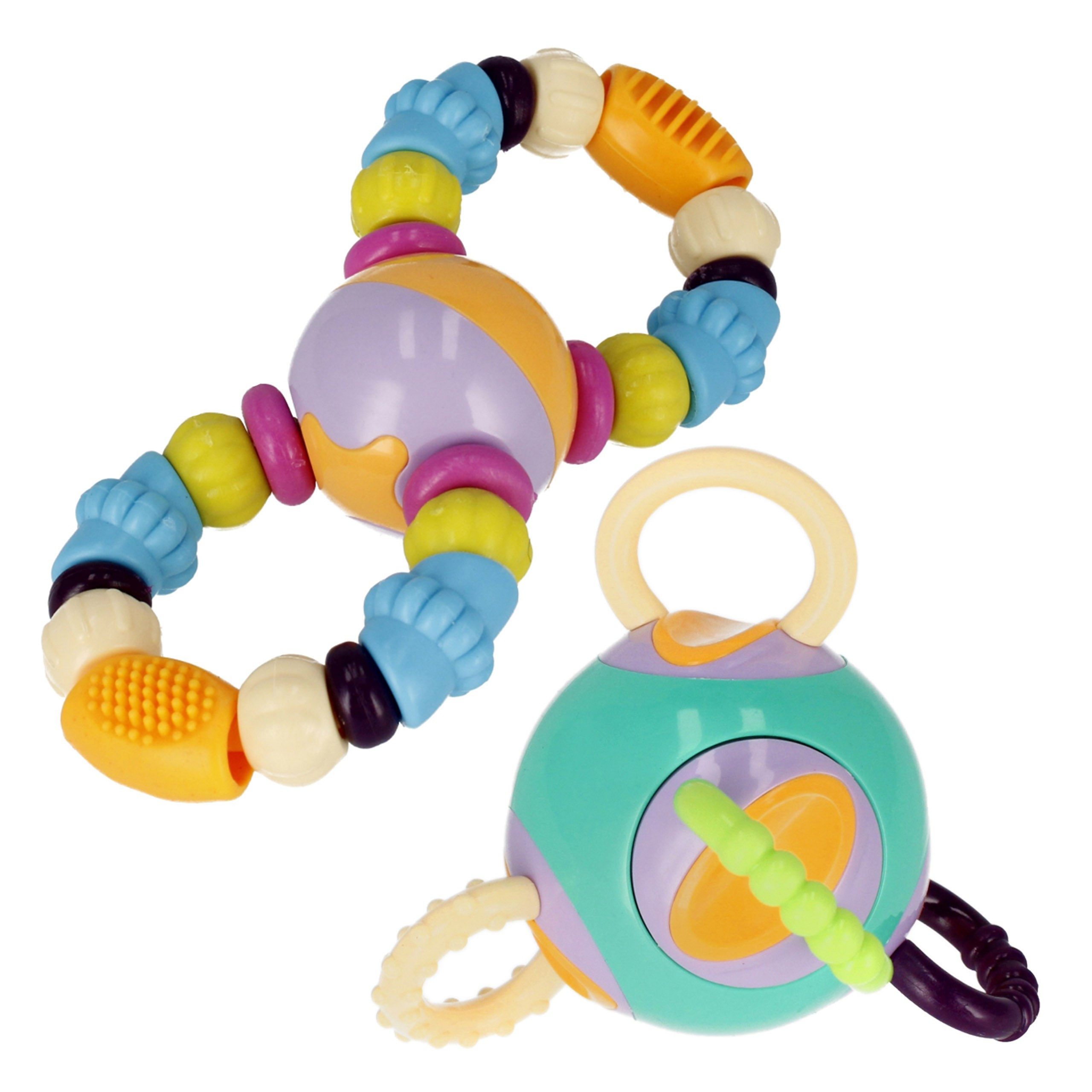 BAM BAM Rassel Baby-Set: 2x Rassel - Perlen, Bam Bam Ball